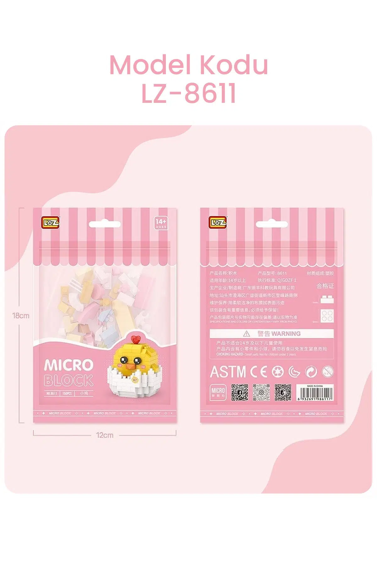 Loz Micro Block 4'lü Sevimli Hayvan Seti 4 Farklı Model Dekoratif Oyuncak Yapım Seti Yapı Blok Seti