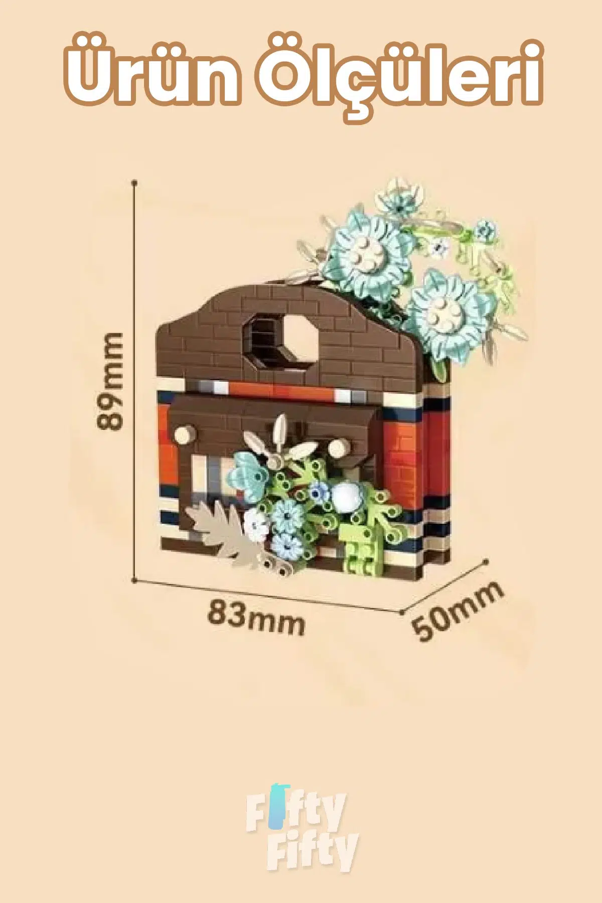 Panlos BOUTIQUE Serisi Kahverengi Çanta Figürü 605 Parça Oyuncak Yapım Seti -FFP1080