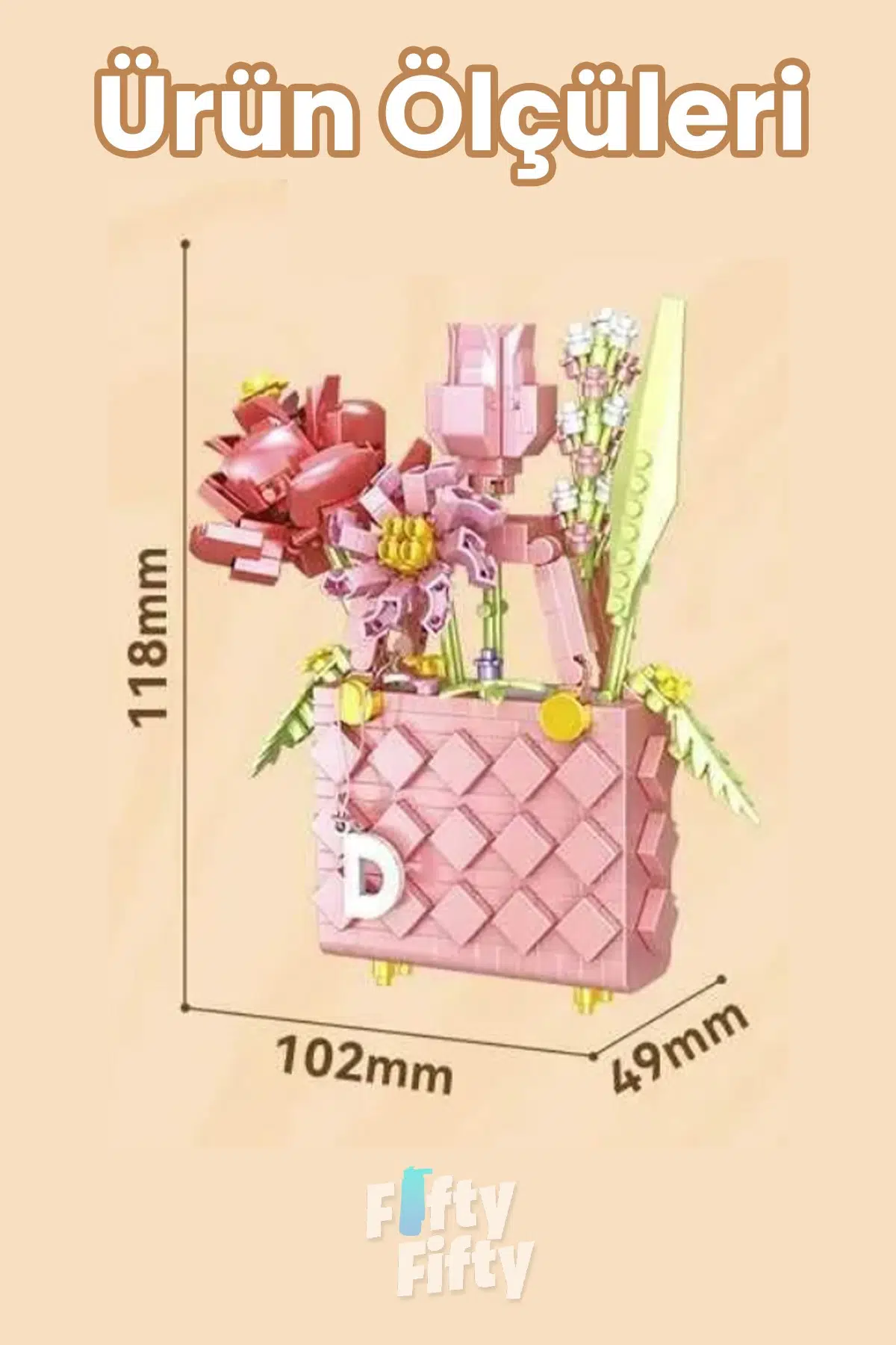 Panlos BOUTIQUE Serisi Pembe Çanta Figürü 572 Parça Oyuncak Yapım Seti -FFP1076