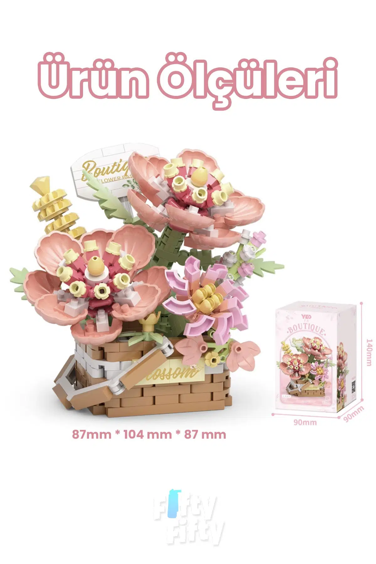 Panlos BOUTIQUE Serisi Mini Çiçek Buketi 455 Parça Oyuncak Yapım Seti -FFP1086