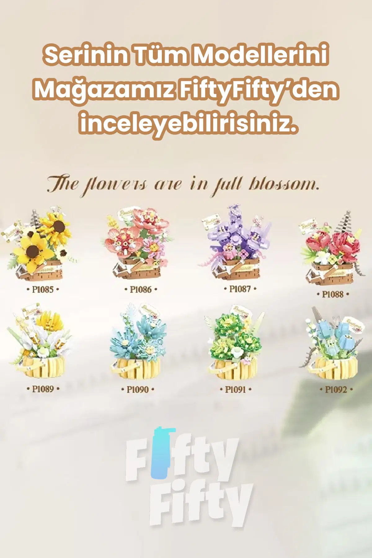 Panlos BOUTIQUE Serisi Mini Çiçek Buketi 455 Parça Oyuncak Yapım Seti -FFP1086