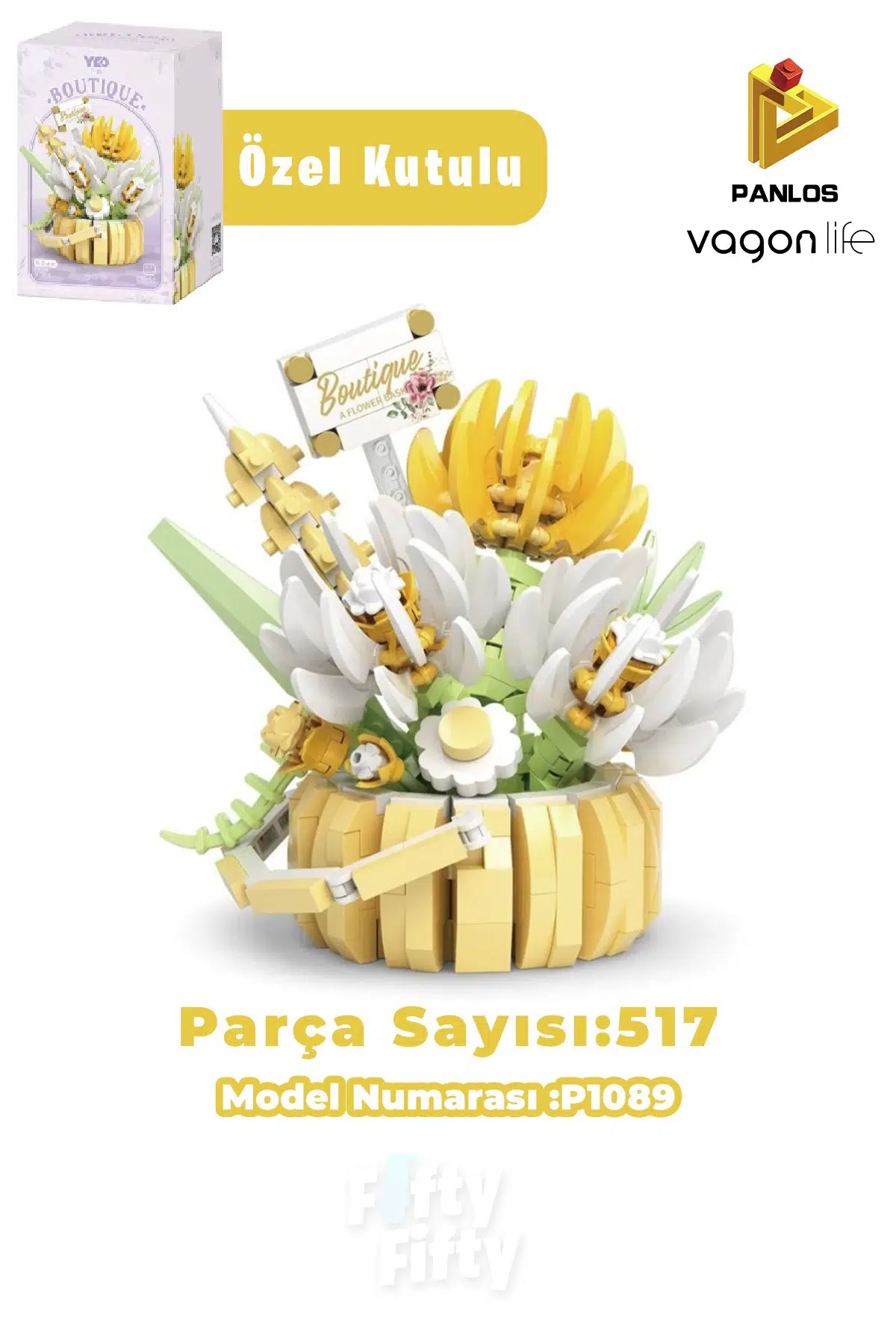 Panlos BOUTIQUE Serisi Mini Çiçek Buketi 517 Parça Oyuncak Yapım Seti -FFP1089