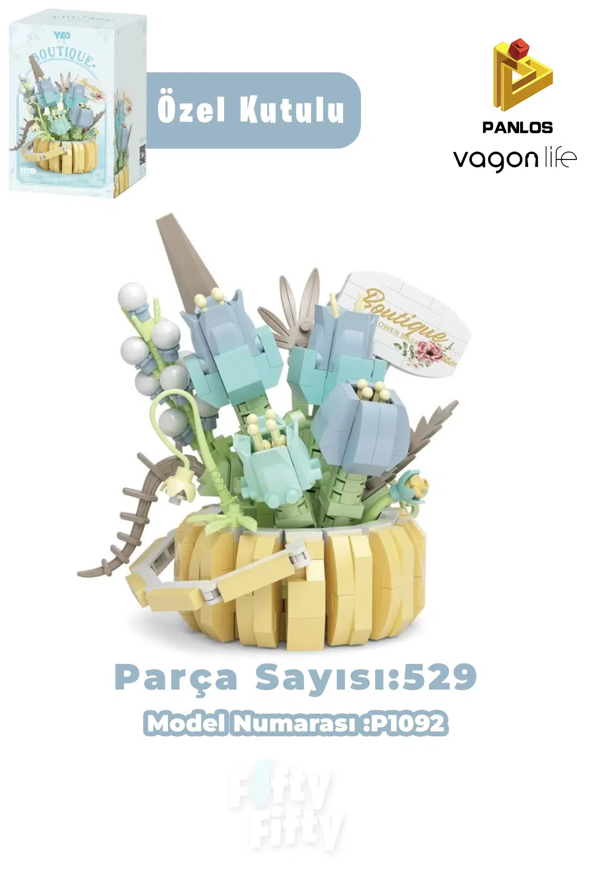 Panlos BOUTIQUE Serisi Mini Çiçek Buketi 529 Parça Oyuncak Yapım Seti -FFP1092