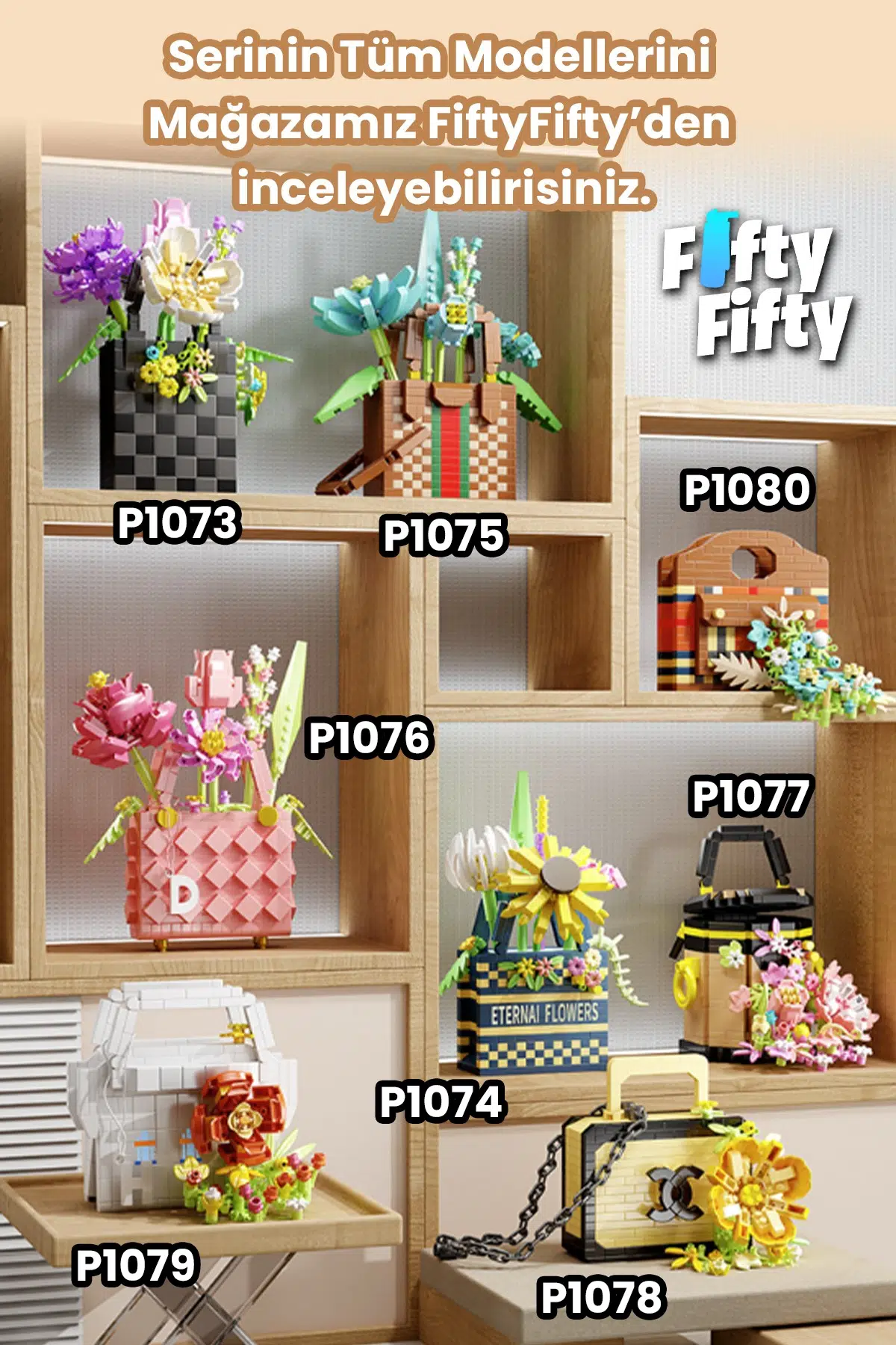 Panlos BOUTIQUE Serisi Siyah Çanta Figürü 484 Parça Oyuncak Yapım Seti -FFP1078