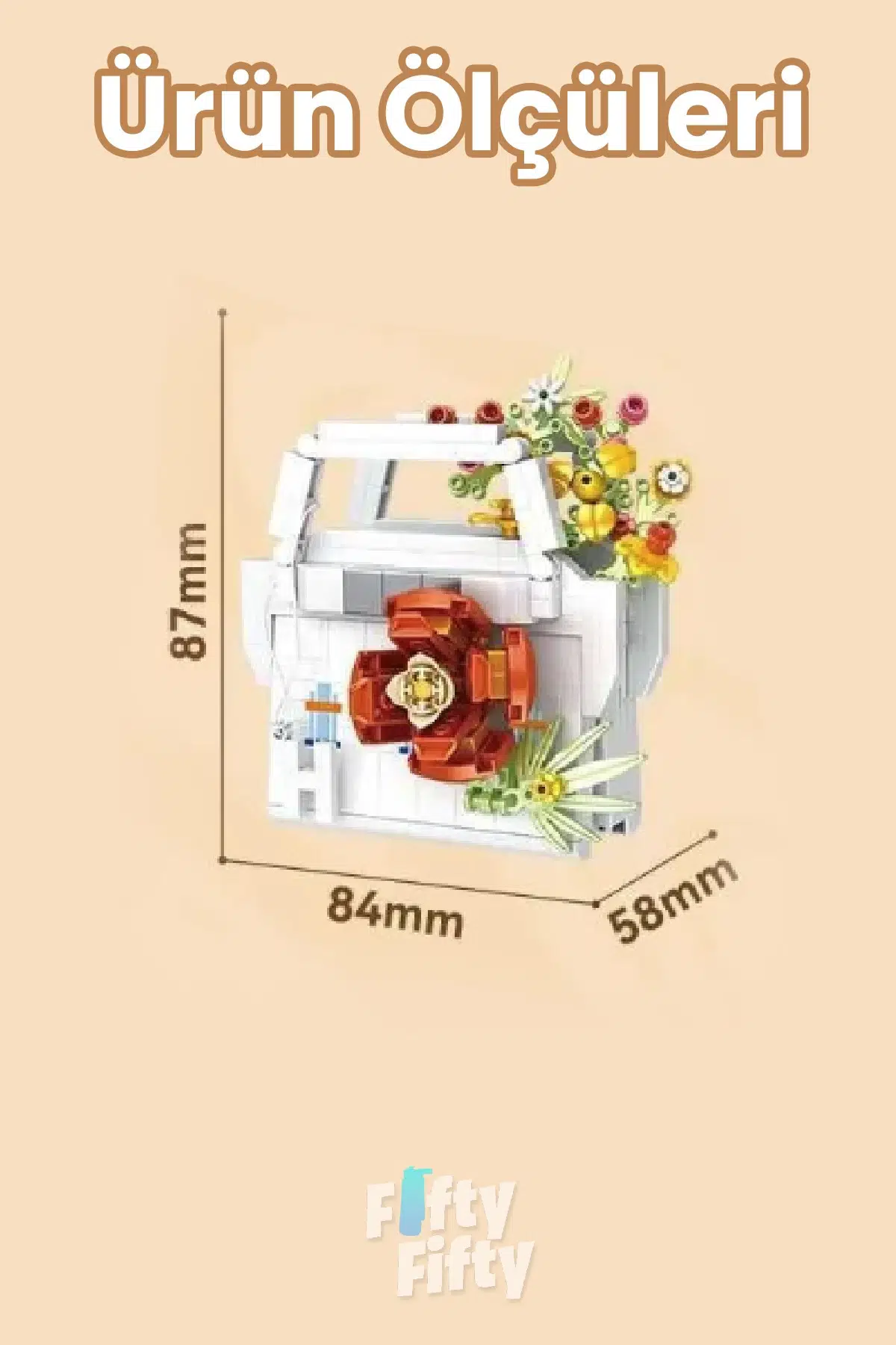 Panlos BOUTIQUE Serisi Beyaz Çanta Figürü 497 Parça Oyuncak Yapım Seti -FFP1079