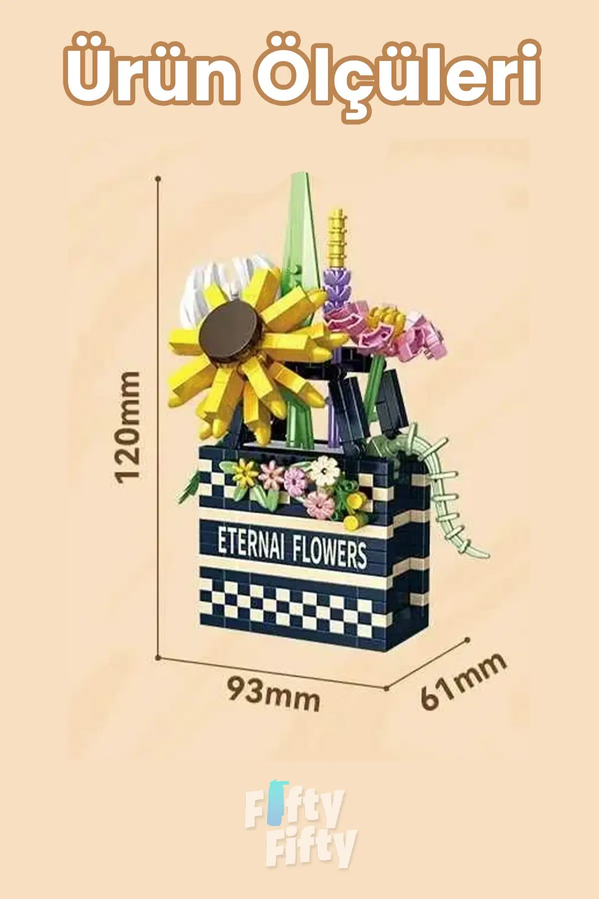 Panlos BOUTIQUE Serisi Siyah Damalı Çanta Figürü 628 Parça Oyuncak Yapım Seti -FFP1074