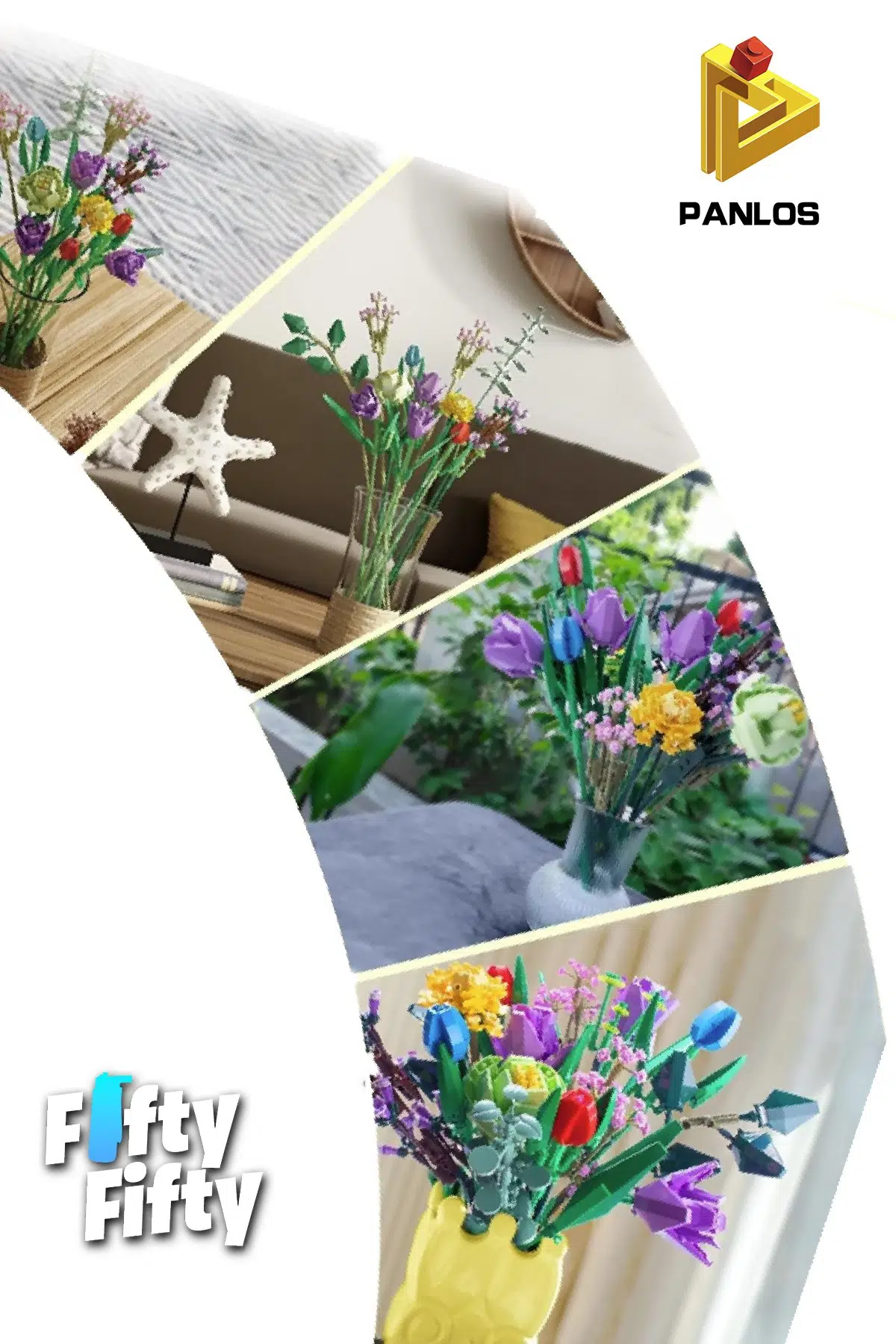 Panlos Dekoratif ve Koleksiyonluk 17 Çiçekli Buket Modeli 999 Parça Yapım Seti -FFP655001