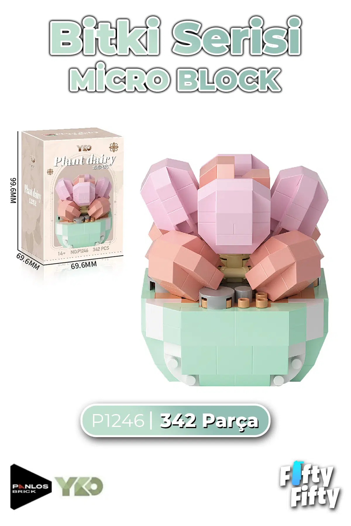 Panlos Micro Block Serisi 1246 Çiçek Buketi 342 Parça Oyuncak Yapım Seti FFP-1246