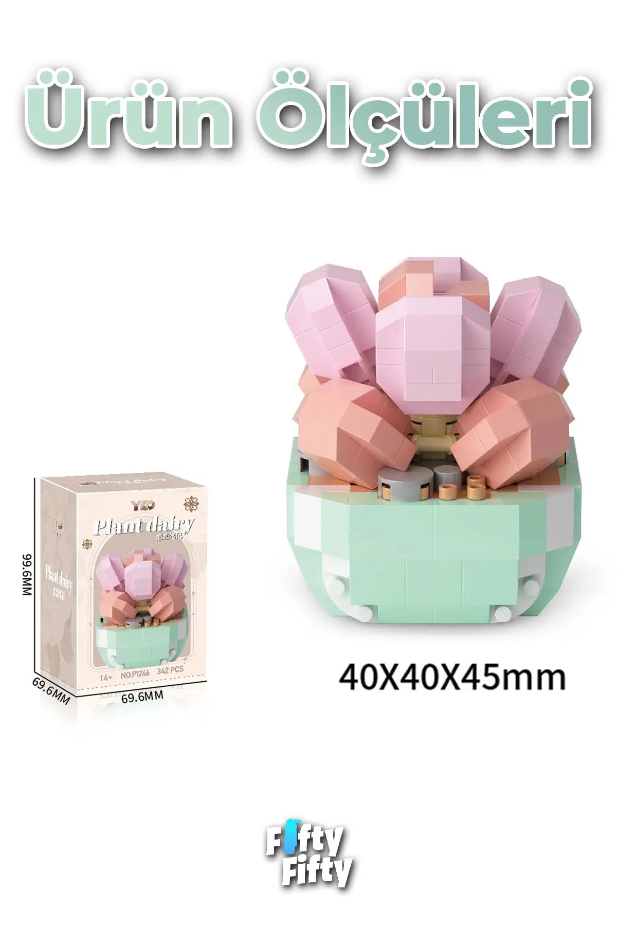 Panlos Micro Block Serisi 1246 Çiçek Buketi 342 Parça Oyuncak Yapım Seti FFP-1246