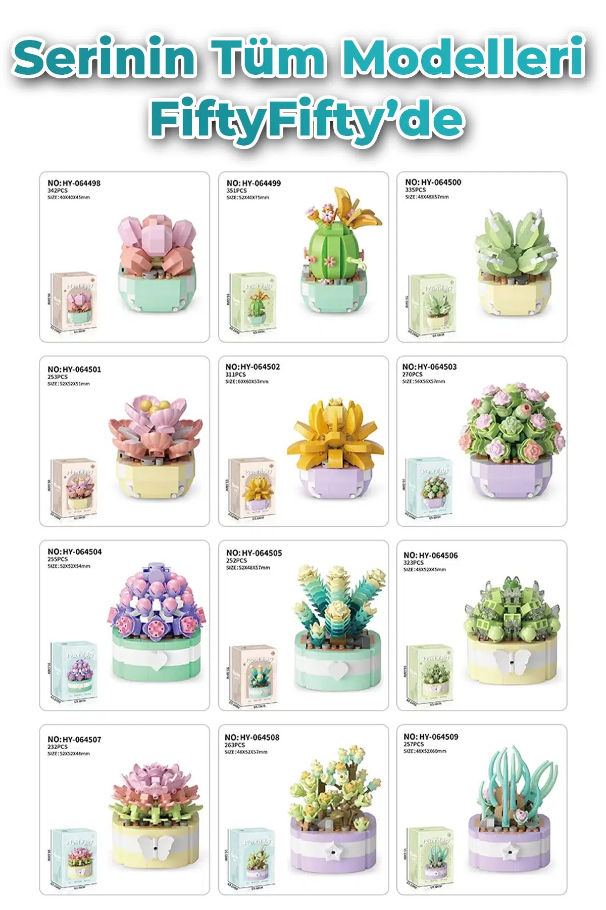 Panlos Micro Block Serisi 1246 Çiçek Buketi 342 Parça Oyuncak Yapım Seti FFP-1246