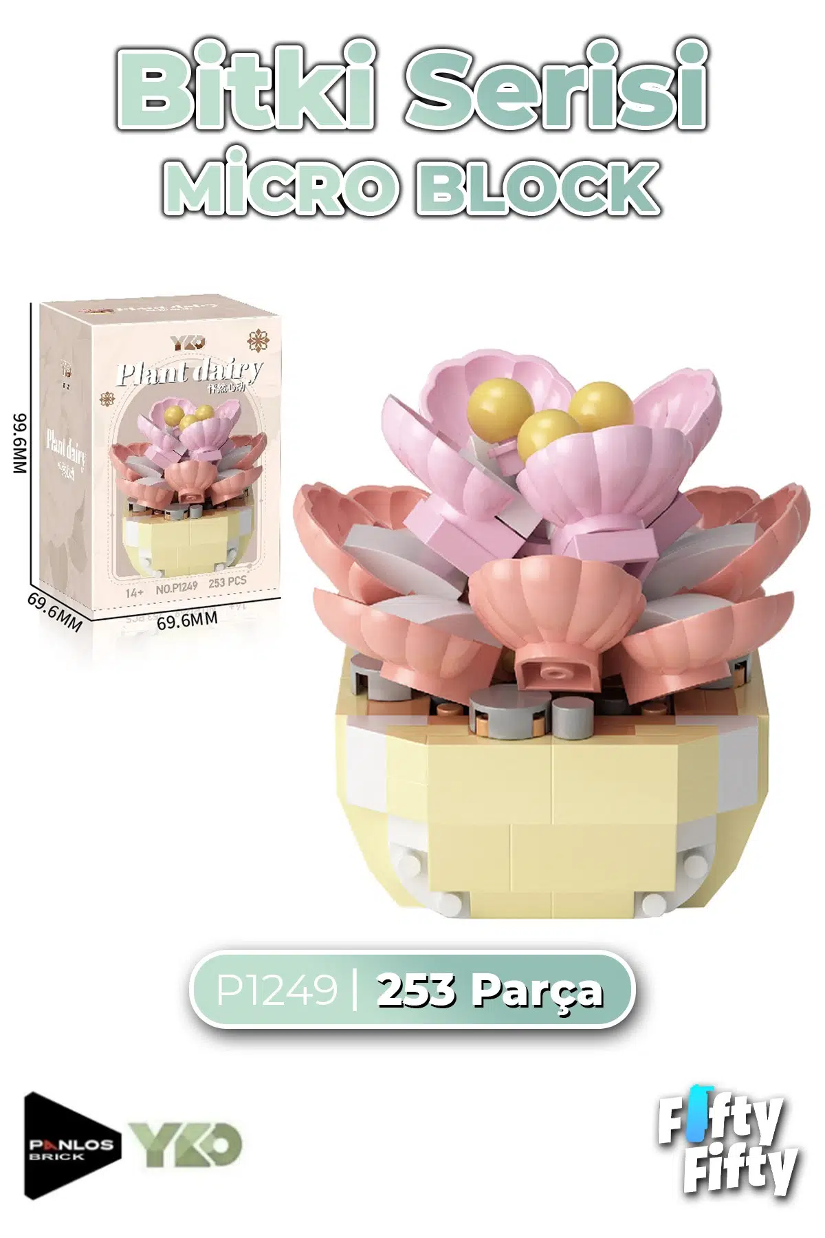 Panlos Micro Block Serisi 1249 Çiçek Buketi 253 Parça Oyuncak Yapım Seti FFP-1249