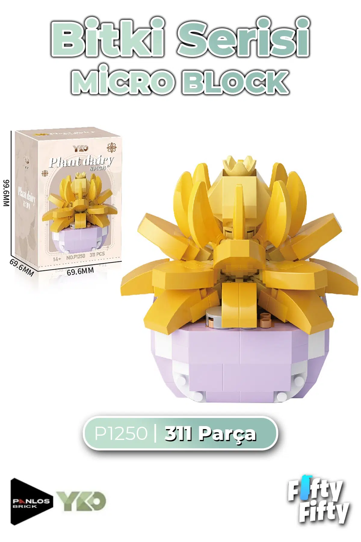 Panlos Micro Block Serisi 1250 Çiçek Buketi 311 Parça Oyuncak Yapım Seti FFP-1250