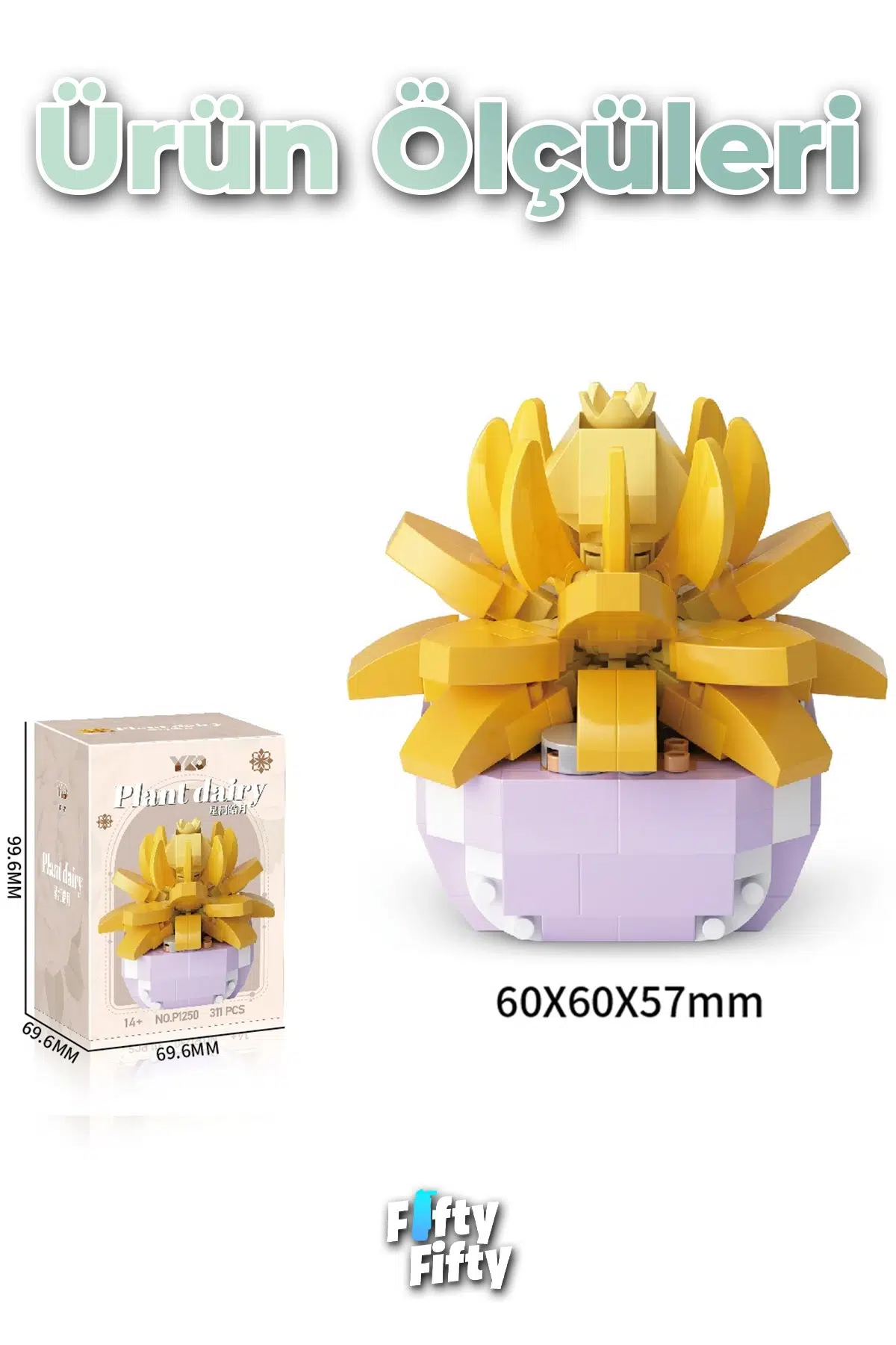 Panlos Micro Block Serisi 1250 Çiçek Buketi 311 Parça Oyuncak Yapım Seti FFP-1250