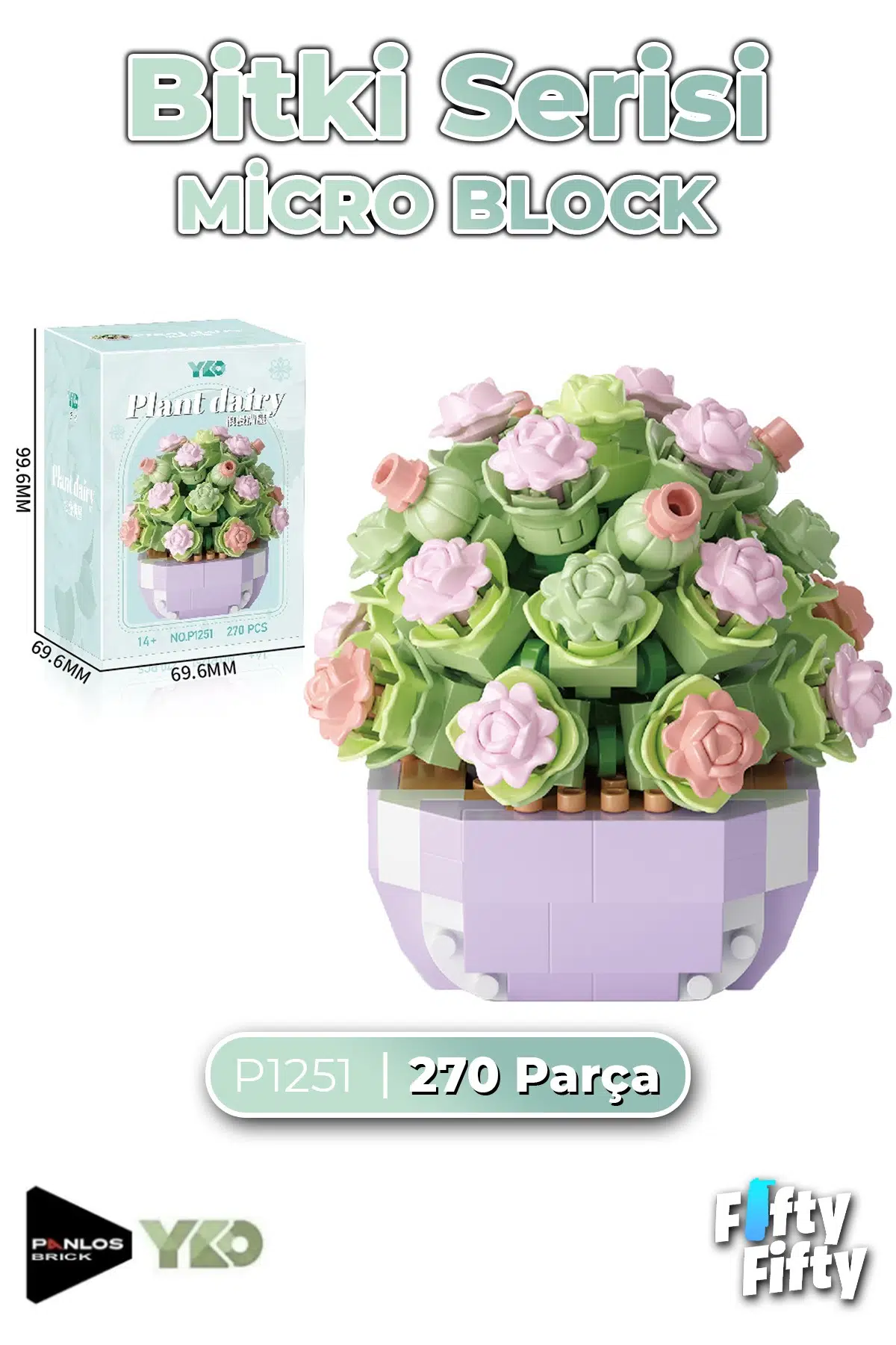 Panlos Micro Block Serisi 1251 Çiçek Buketi 270 Parça Oyuncak Yapım Seti FFP-1251