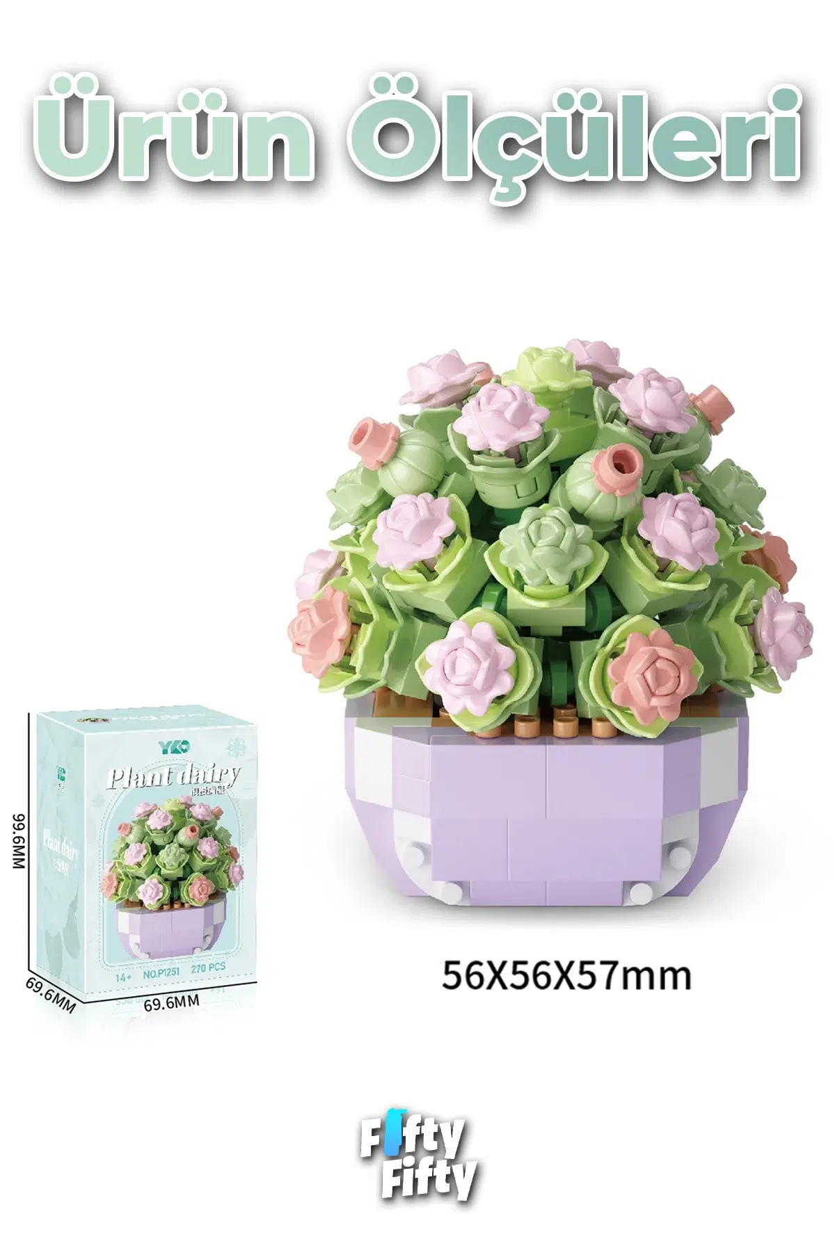 Panlos Micro Block Serisi 1251 Çiçek Buketi 270 Parça Oyuncak Yapım Seti FFP-1251