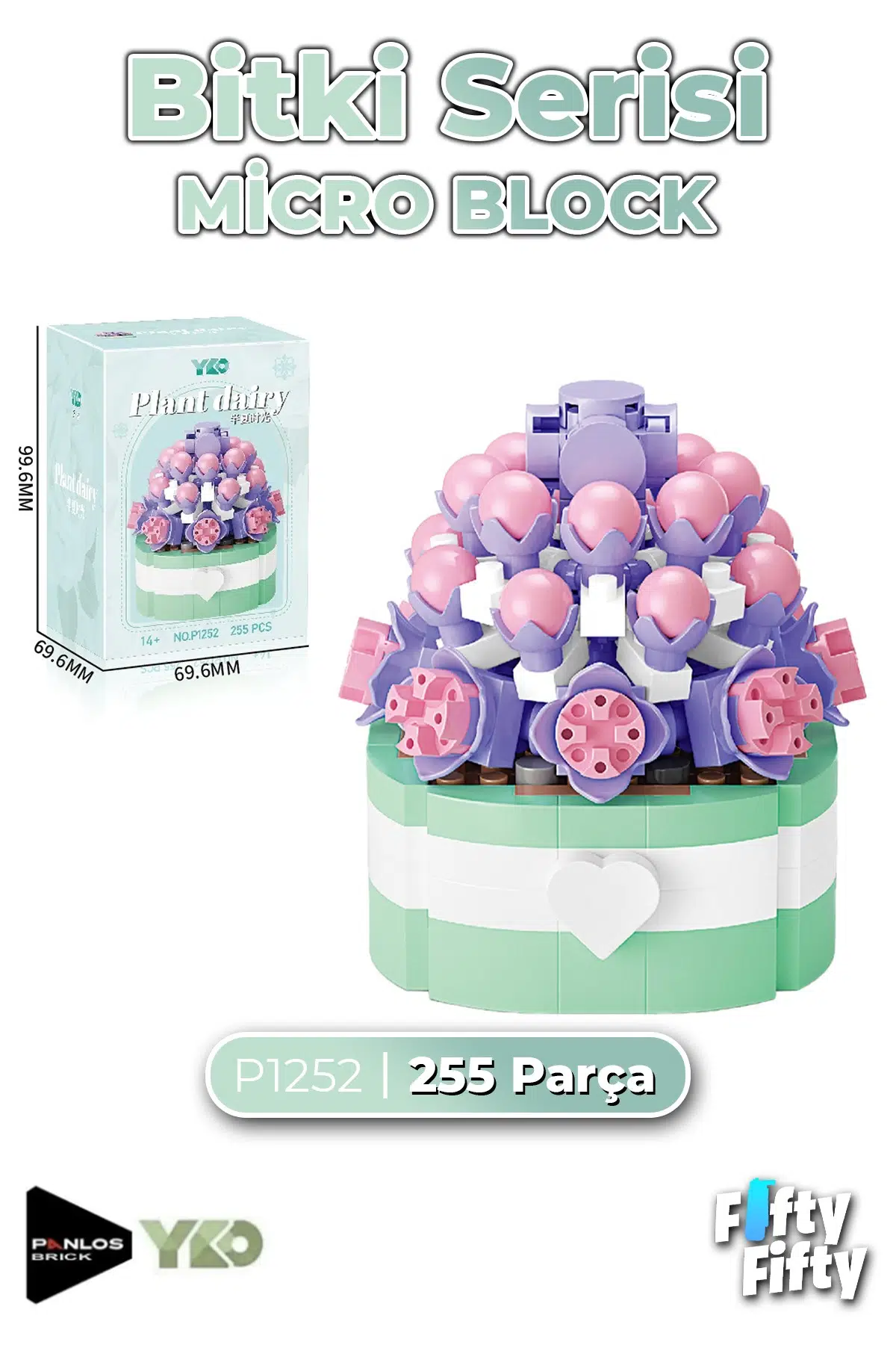 Panlos Micro Block Serisi 1252 Çiçek Buketi 255 Parça Oyuncak Yapım Seti FFP-1252