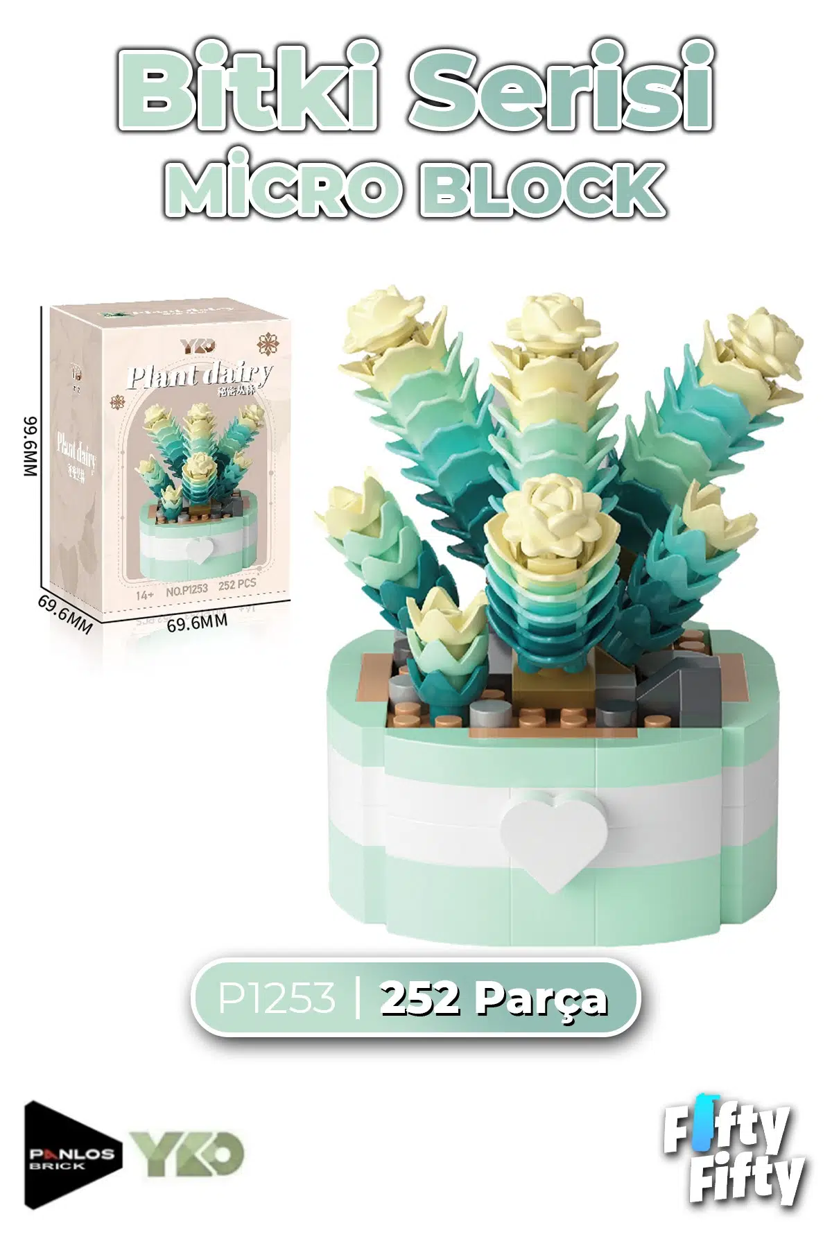 Panlos Micro Block Serisi 1253 Çiçek Buketi 252 Parça Oyuncak Yapım Seti FFP-1253