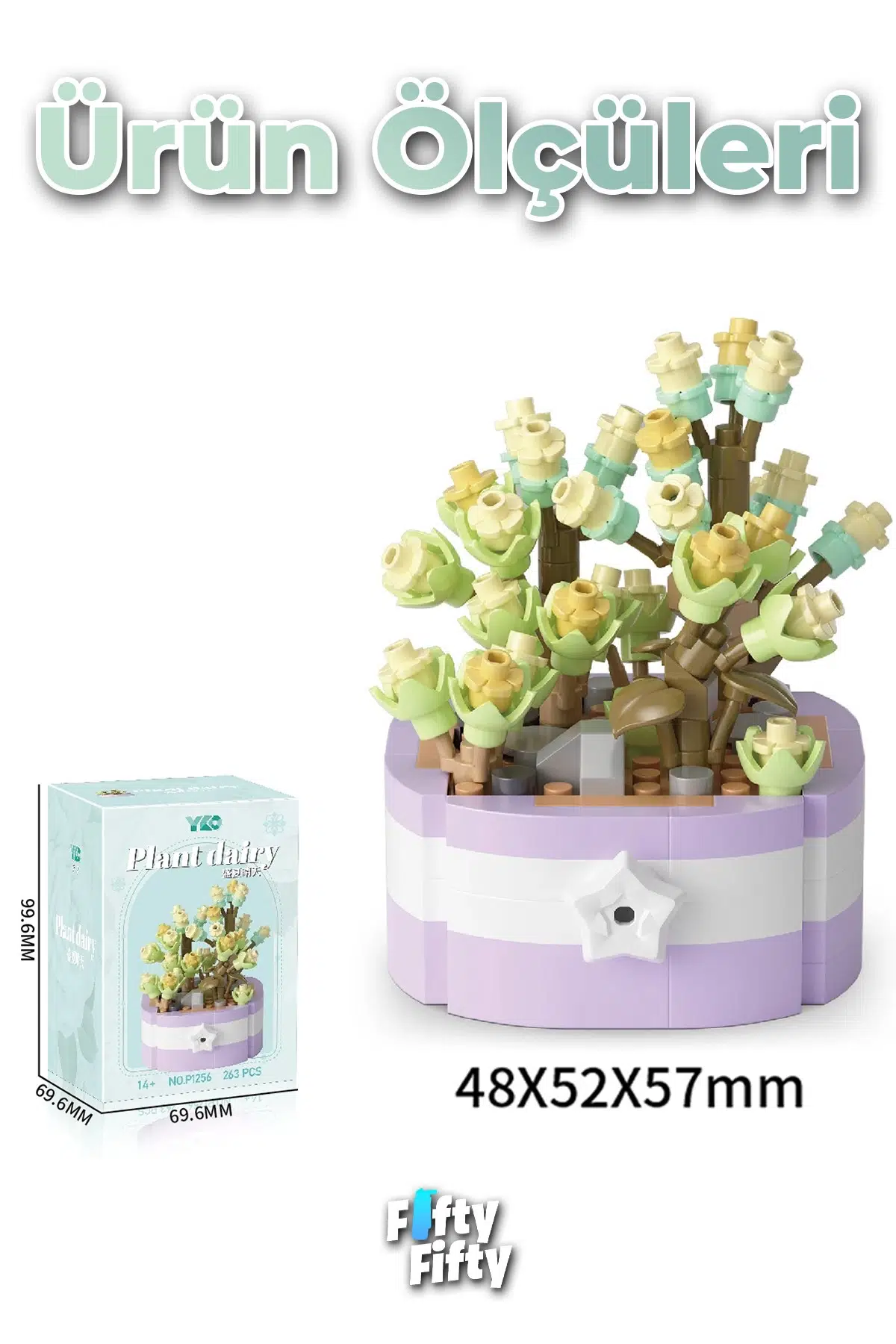 Panlos Micro Block Serisi 1256 Çiçek Buketi 263 Parça Oyuncak Yapım Seti FFP-1256