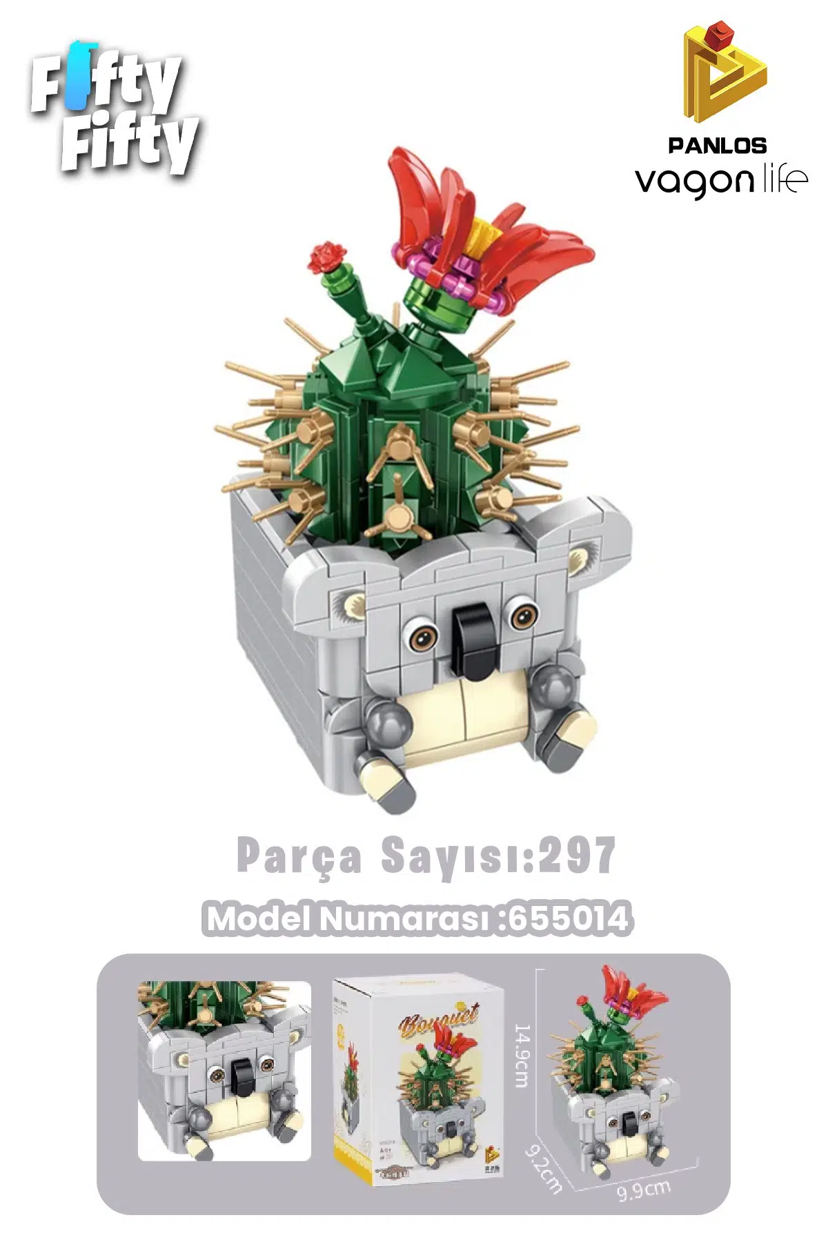 Panlos Mini Potted Plant Serisi Koala Figürü 297 Parça Oyuncak Yapım Seti -FFP655014