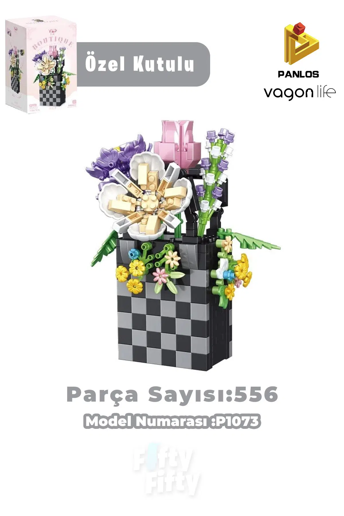 Panlos BOUTIQUE Serisi Siyah Çanta Figürü 556 Parça Oyuncak Yapım Seti -FFP1073