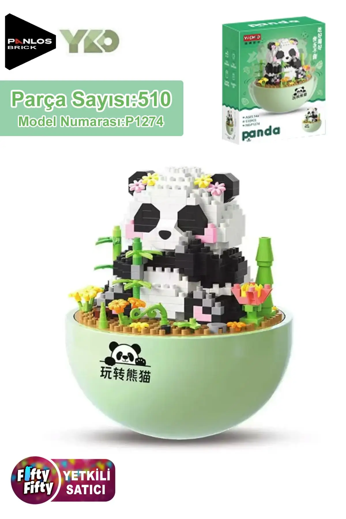 Panlos Yko Serisi Dekoratif ve Koleksiyonluk Panda Modeli 510 Parça Yapım Seti -FFP1274