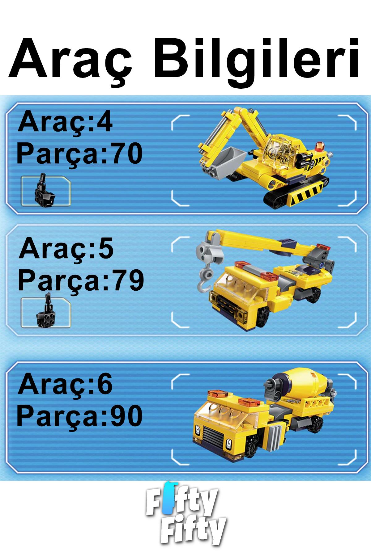 Qman Keeppley 6 In 1 Engineering Mecha -6 Farklı Araç Içerir- Oyuncak Yapım SETI1417