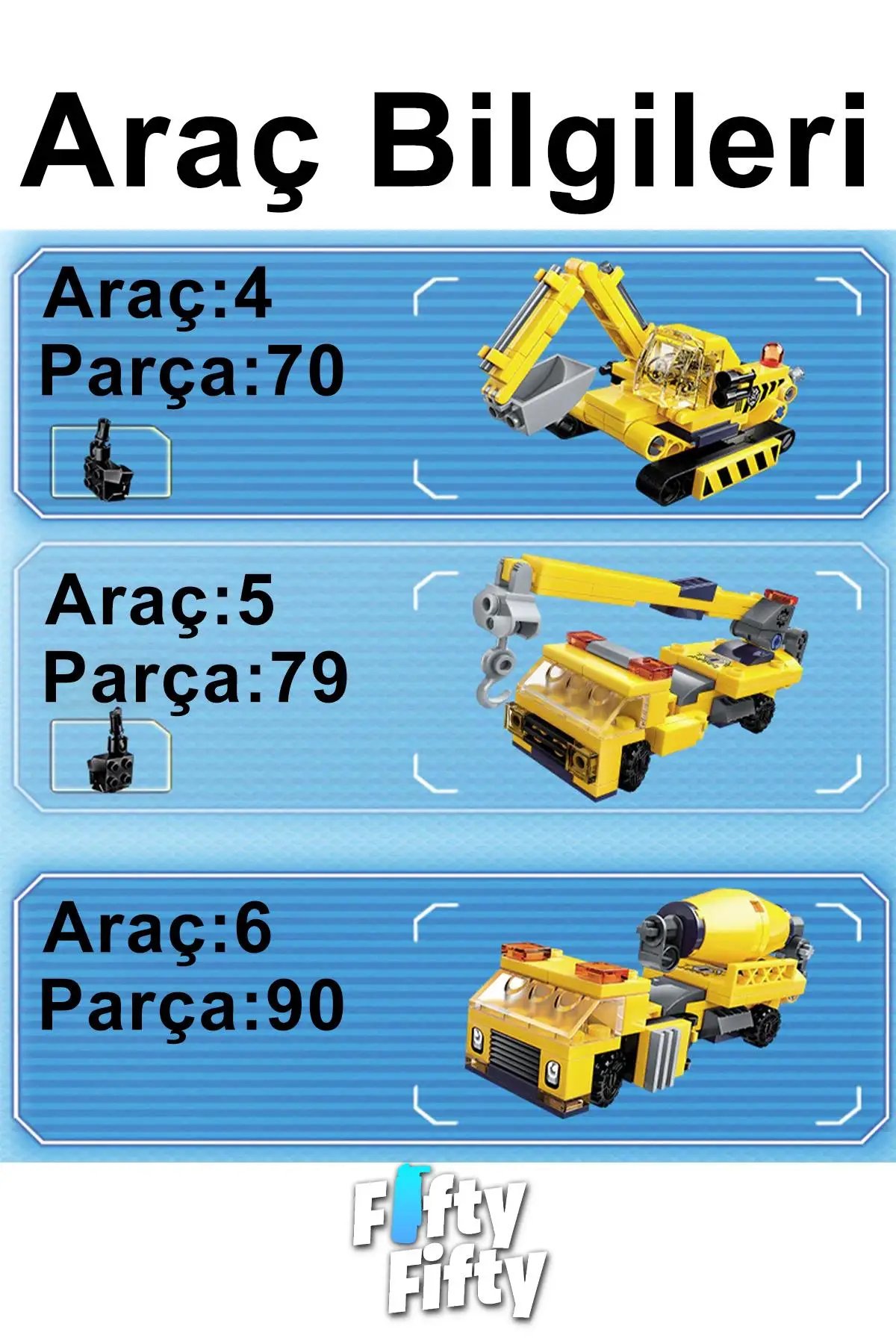 Qman Keeppley 6 In 1 Engineering Mecha -6 Farklı Araç Içerir- Oyuncak Yapım SETI1417