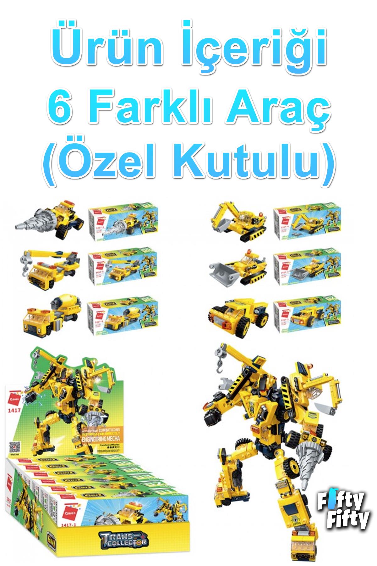 Qman Keeppley 6 In 1 Engineering Mecha -6 Farklı Araç Içerir- Oyuncak Yapım SETI1417