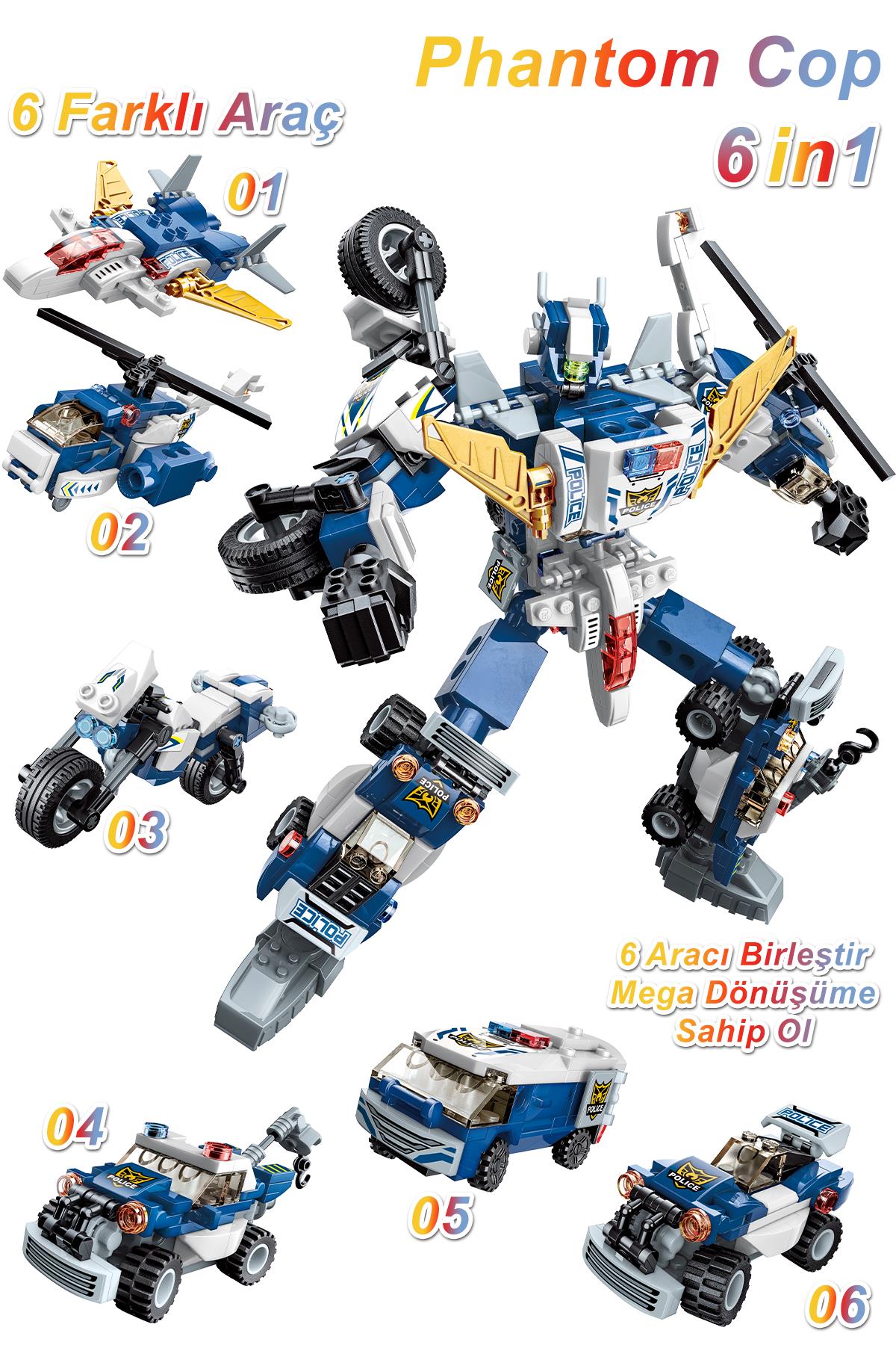 Qman Keeppley 6 In 1 Phantom Cop -6 Farklı Araç Içerir- Oyuncak Yapım SETI-41104