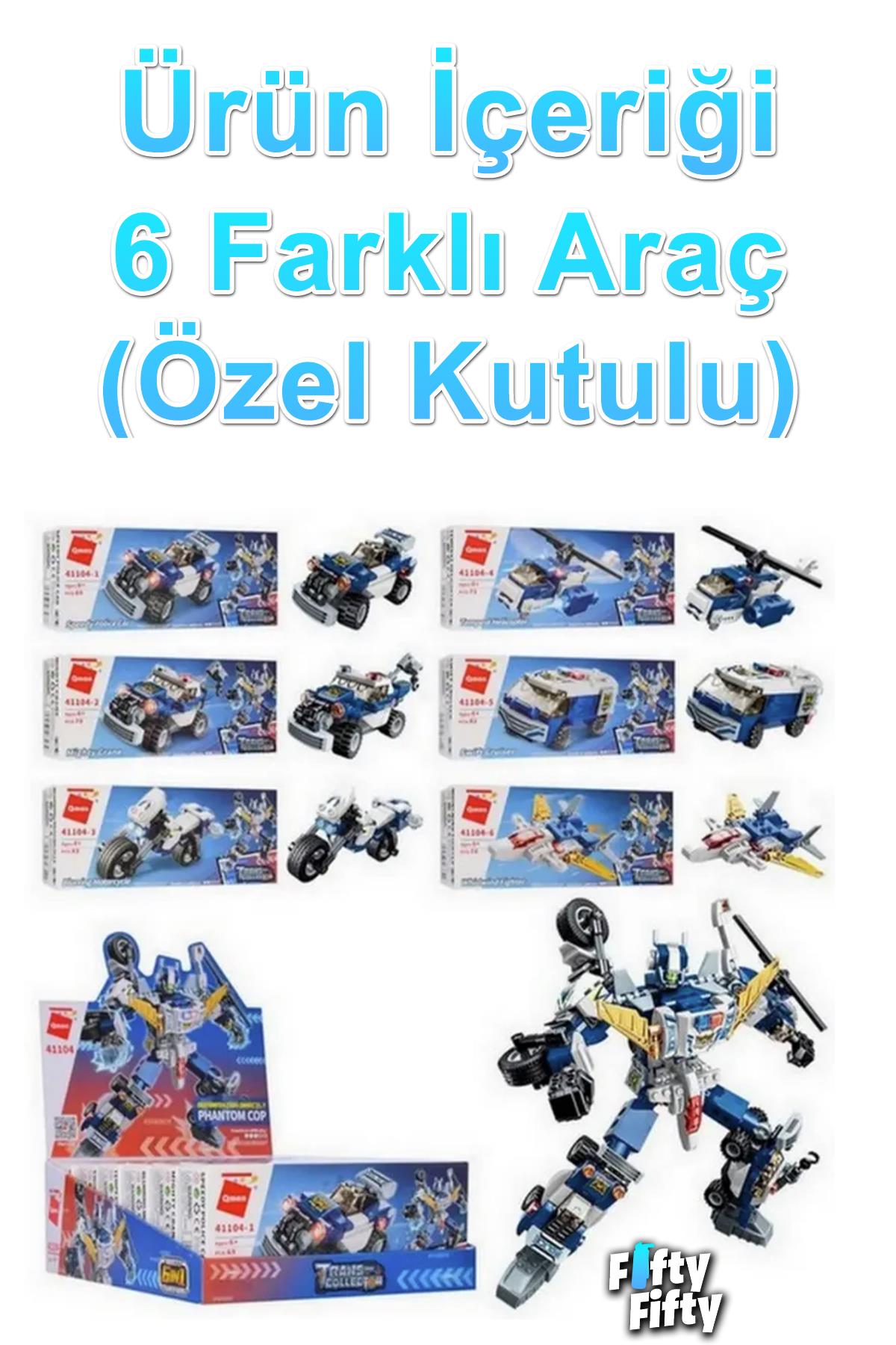 Qman Keeppley 6 In 1 Phantom Cop -6 Farklı Araç Içerir- Oyuncak Yapım SETI-41104