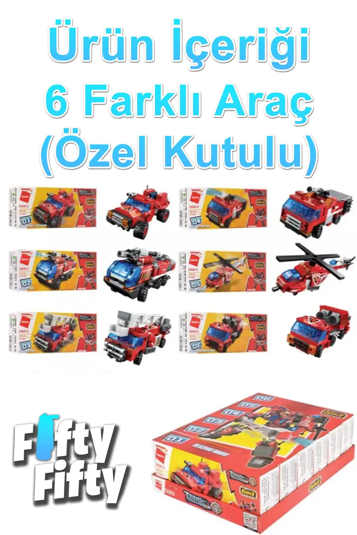 Qman Keeppley 6 In 1 Blazing Mars -6 Farklı Araç Içerir- Oyuncak Yapım Seti-FFQK-1416