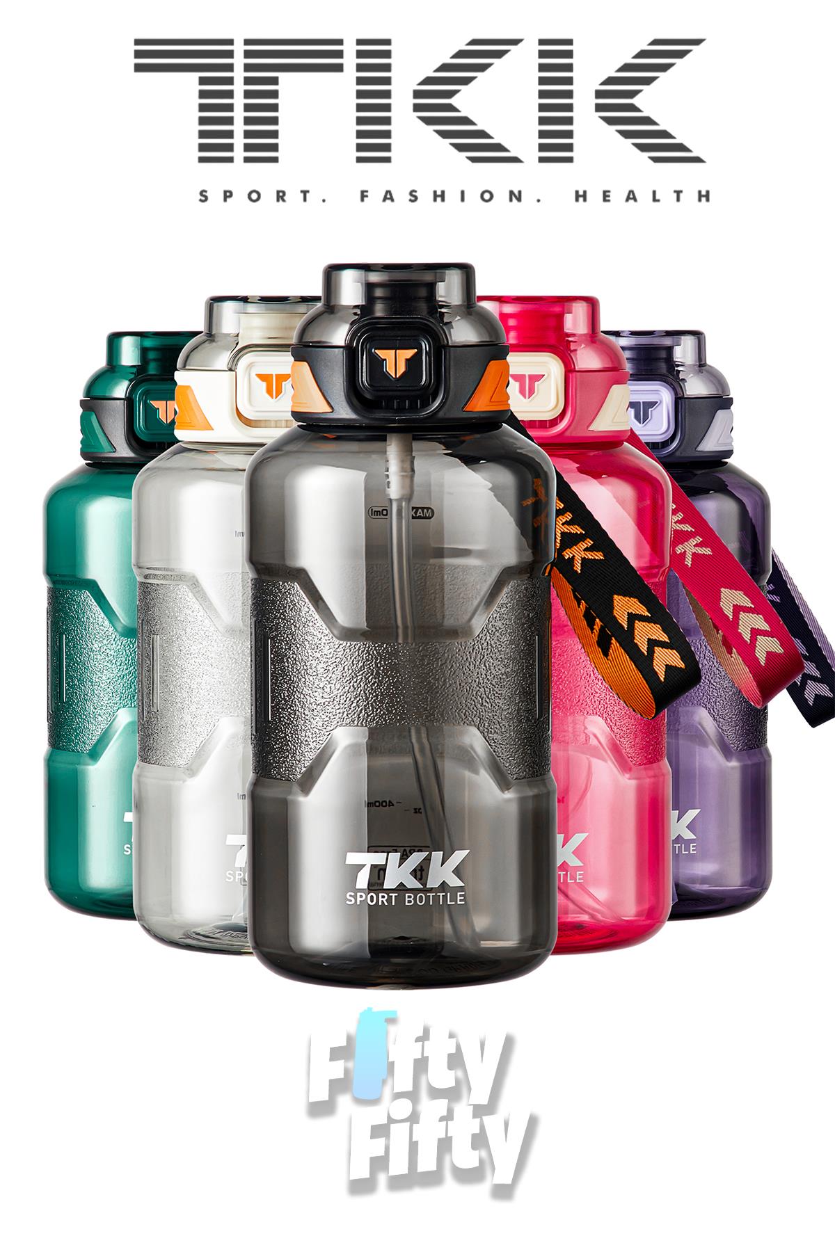 TKK 1500 ML Çift Kullanım Pipetli/Rahat içim Bpa İçermeyen Askılı Tritan Su Matarası FFTKK1021-1500