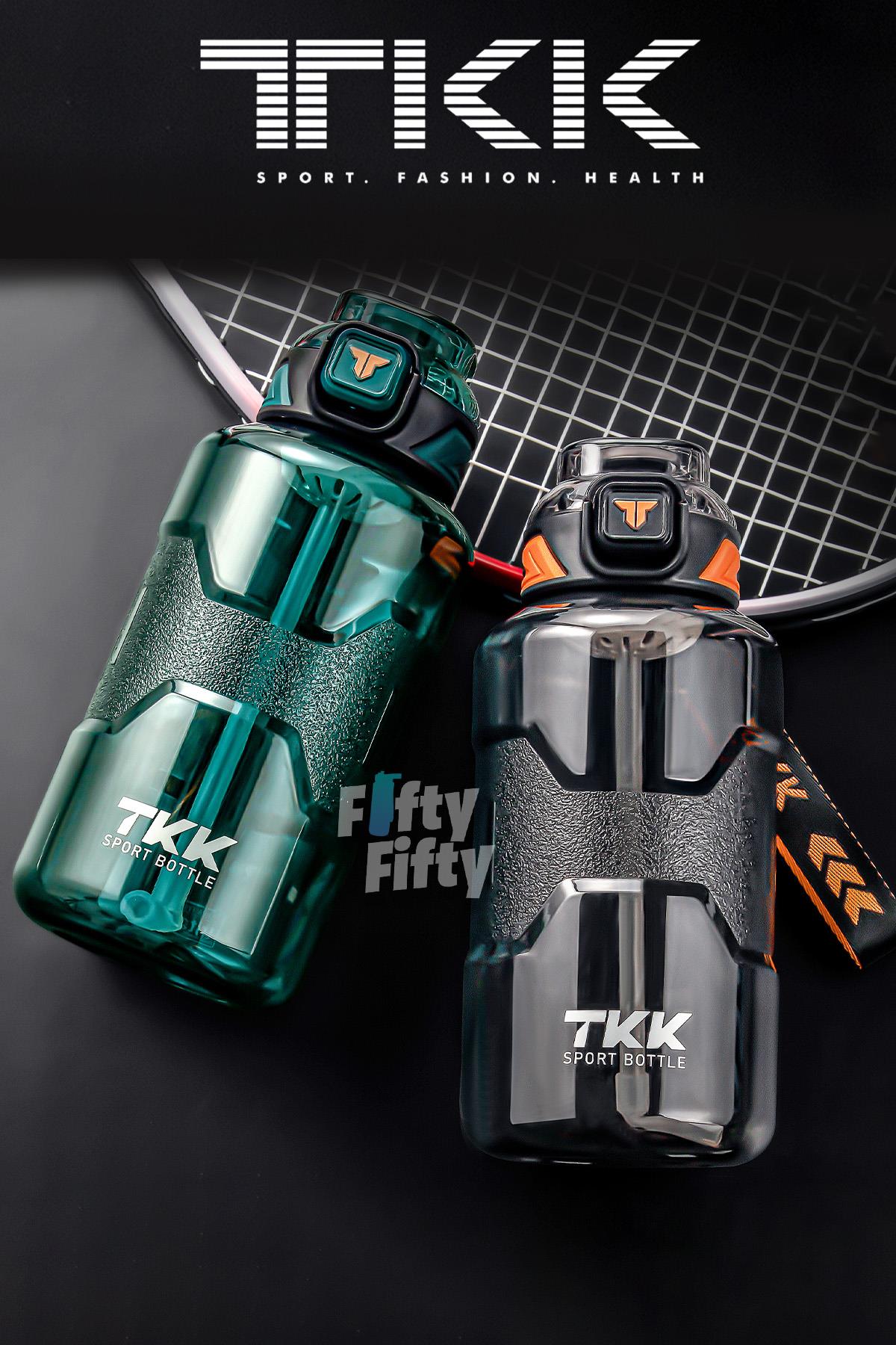 TKK 1500 ML Çift Kullanım Pipetli/Rahat içim Bpa İçermeyen Askılı Tritan Su Matarası FFTKK1021-1500