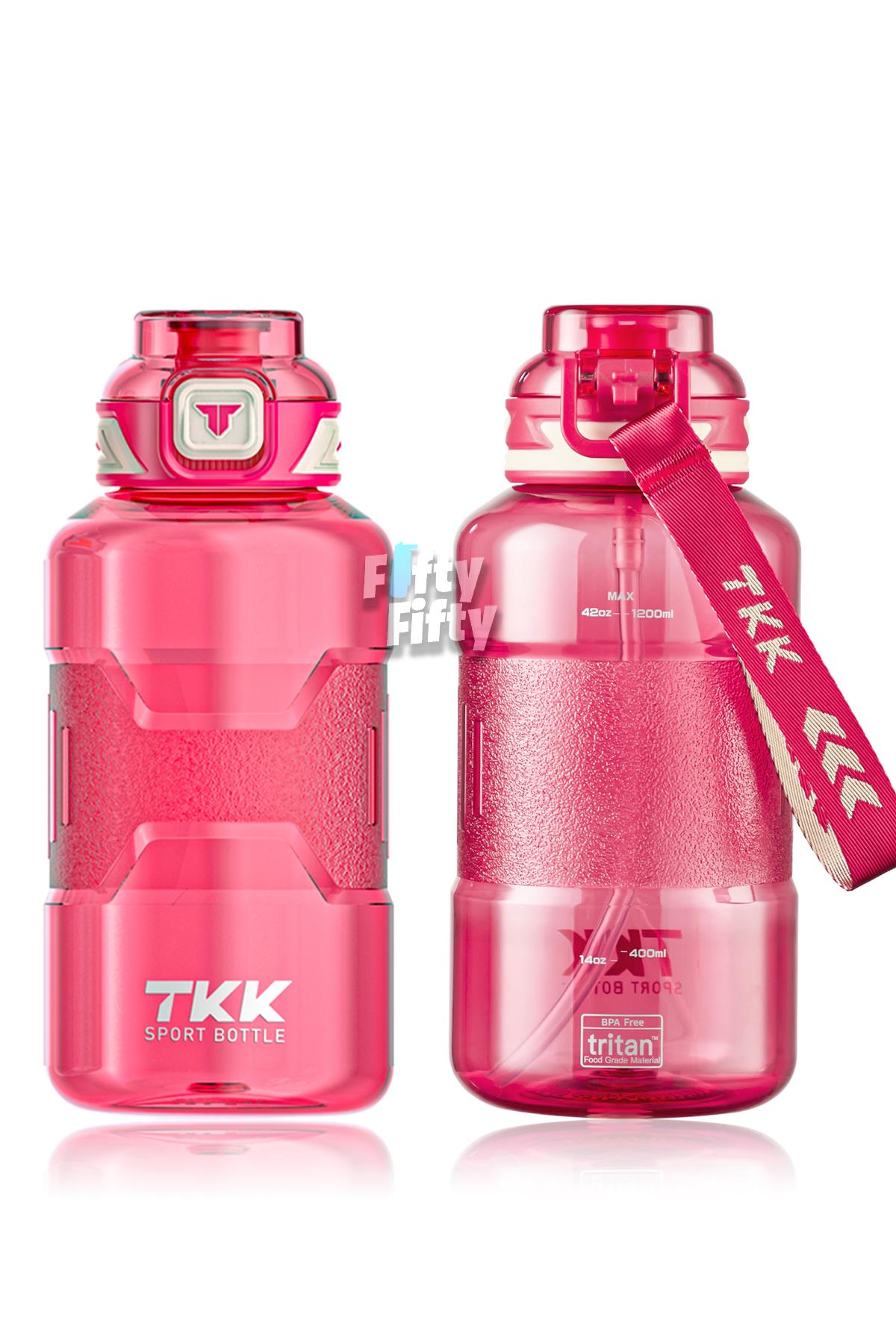 TKK 1500 ML Çift Kullanım Pipetli/Rahat içim Bpa İçermeyen Askılı Tritan Su Matarası FFTKK1021-1500