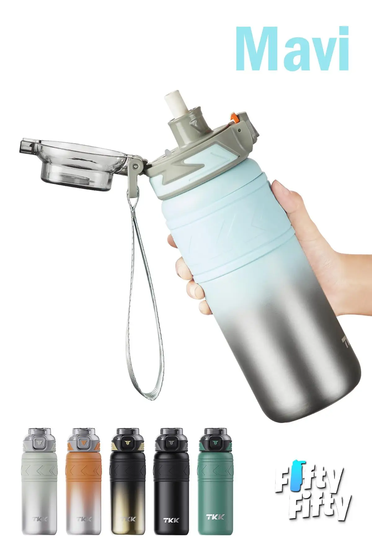 TKK 500 ML Çelik Termos Çift Kullanım Pipetli/Rahat İçim -12/24 Sıcak-Soğuk- Yalıtım -2022500ML