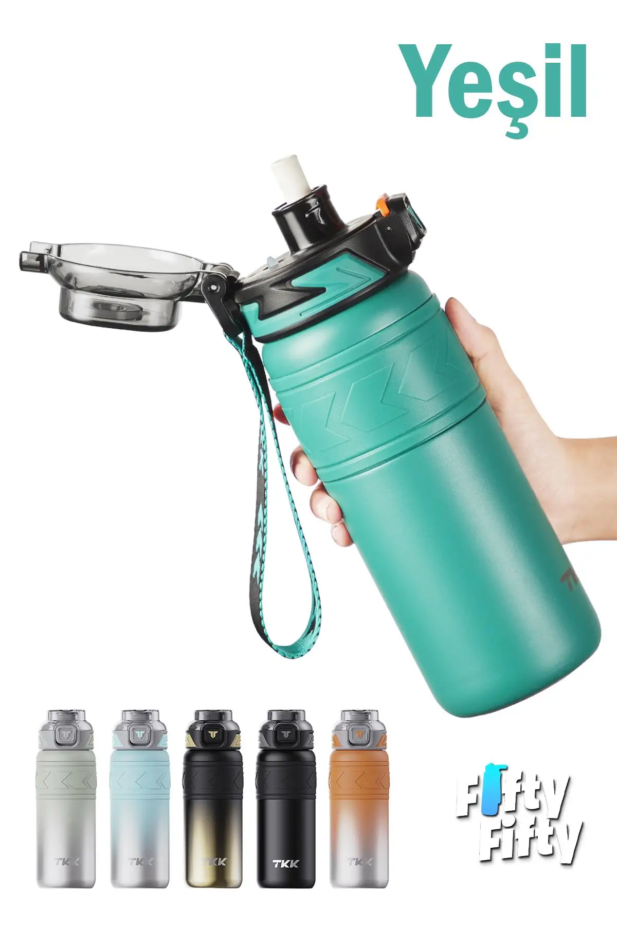 TKK 500 ML Çelik Termos Çift Kullanım Pipetli/Rahat İçim -12/24 Sıcak-Soğuk- Yalıtım -2022500ML