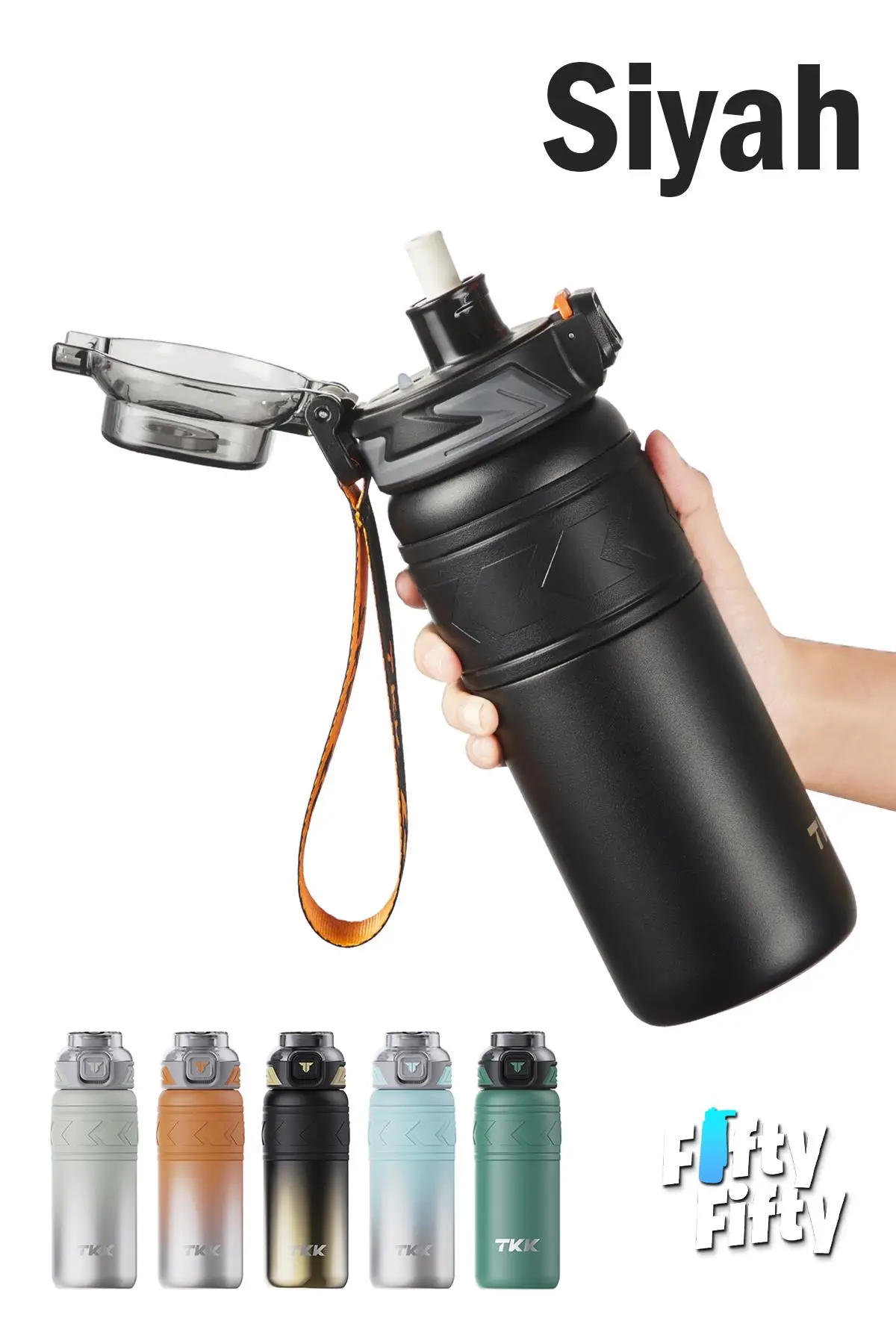 TKK 500 ML Çelik Termos Çift Kullanım Pipetli/Rahat İçim -12/24 Sıcak-Soğuk- Yalıtım -2022500ML