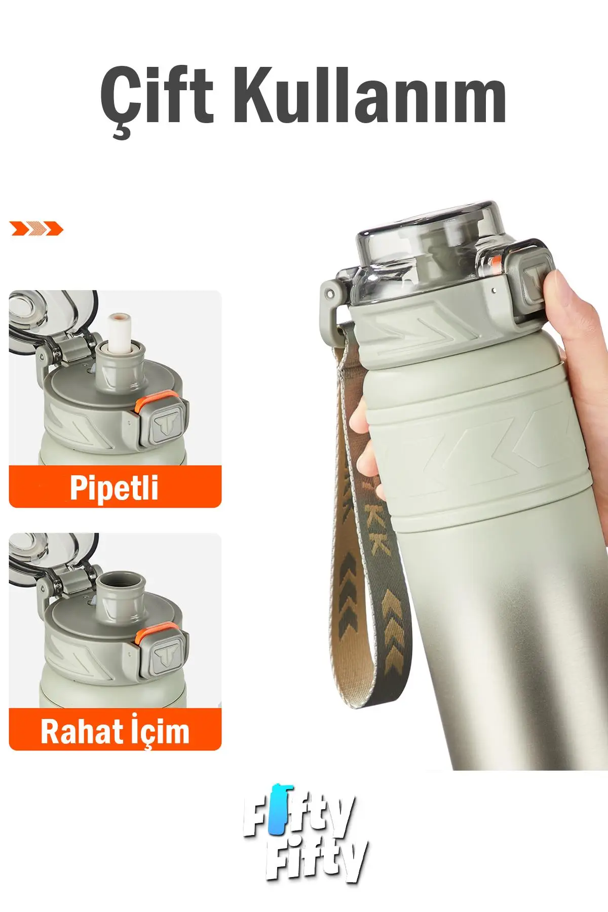 TKK 500 ML Çelik Termos Çift Kullanım Pipetli/Rahat İçim -12/24 Sıcak-Soğuk- Yalıtım -2022500ML
