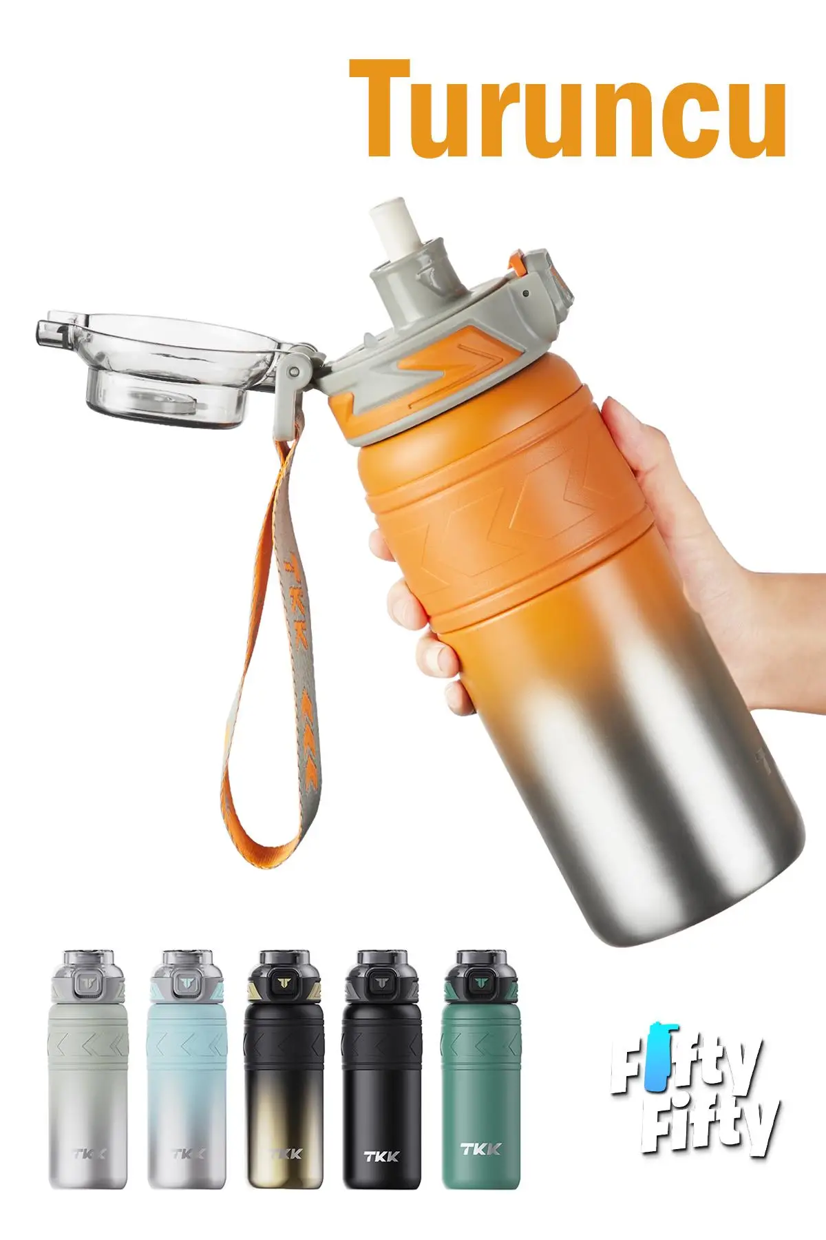 TKK 500 ML Çelik Termos Çift Kullanım Pipetli/Rahat İçim -12/24 Sıcak-Soğuk- Yalıtım -2022500ML