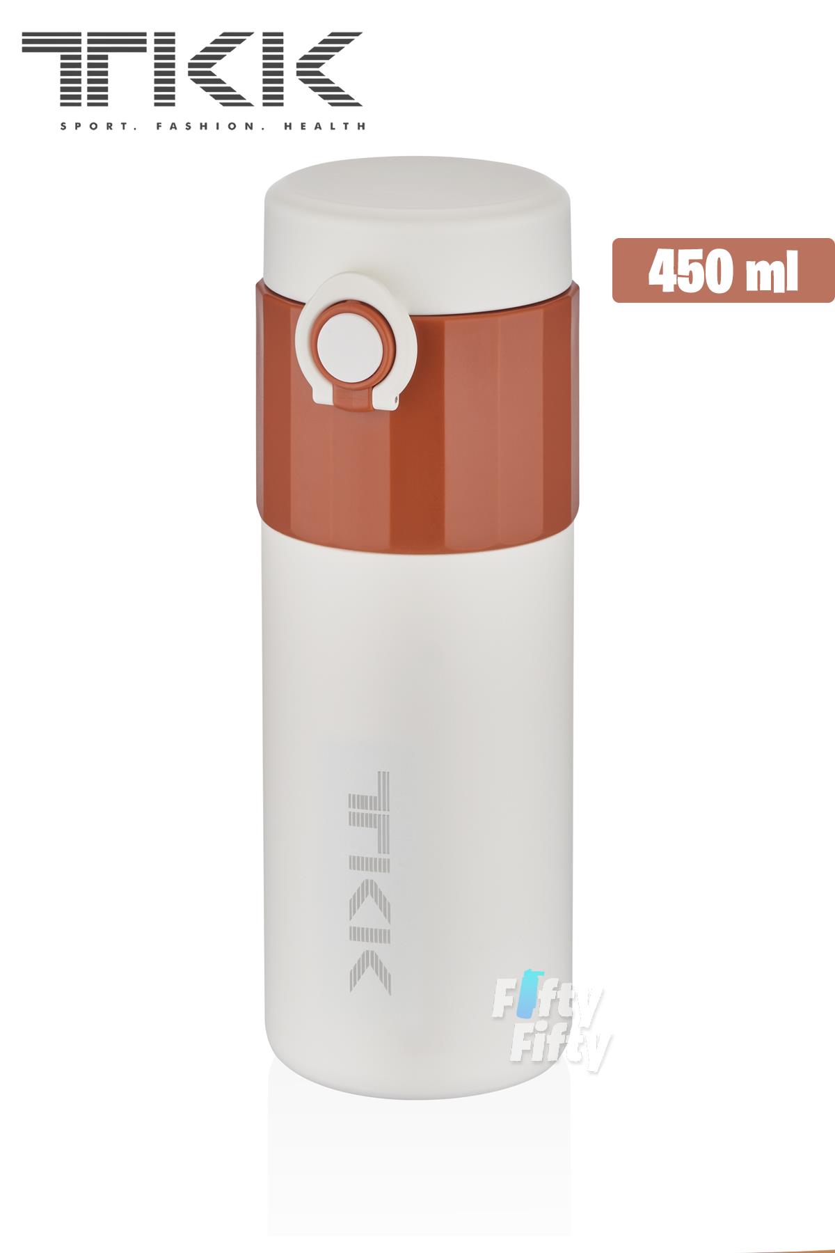 TKK 450 ML Çelik Mug Kahve Bardağı 6 Saate kadar Yalıtım 2007-450 - Açık Kahverengi