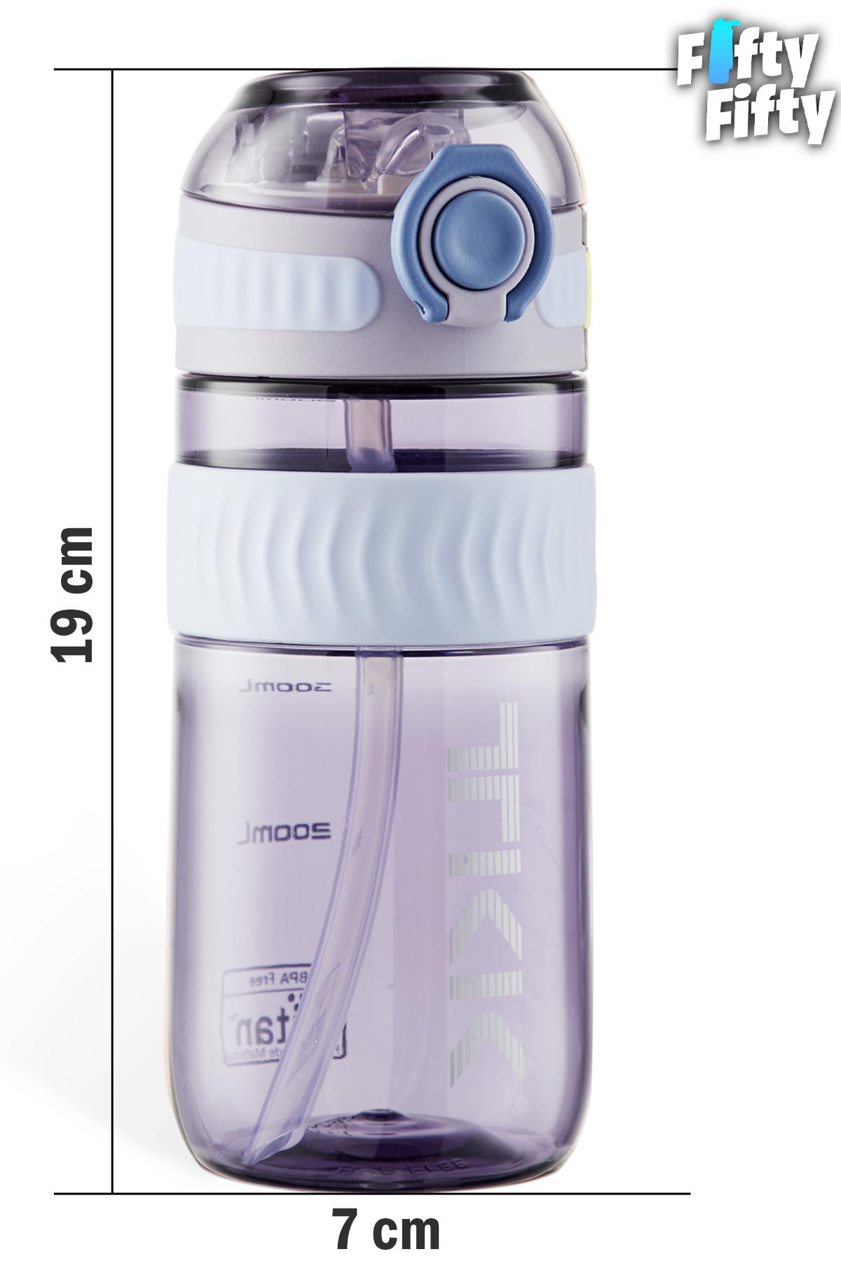 TKK 550 ML Pipetli Bpa İçermeyen Taşıma Kulplu Tritan Su Matarası FFTKK1016-550MLPipetli