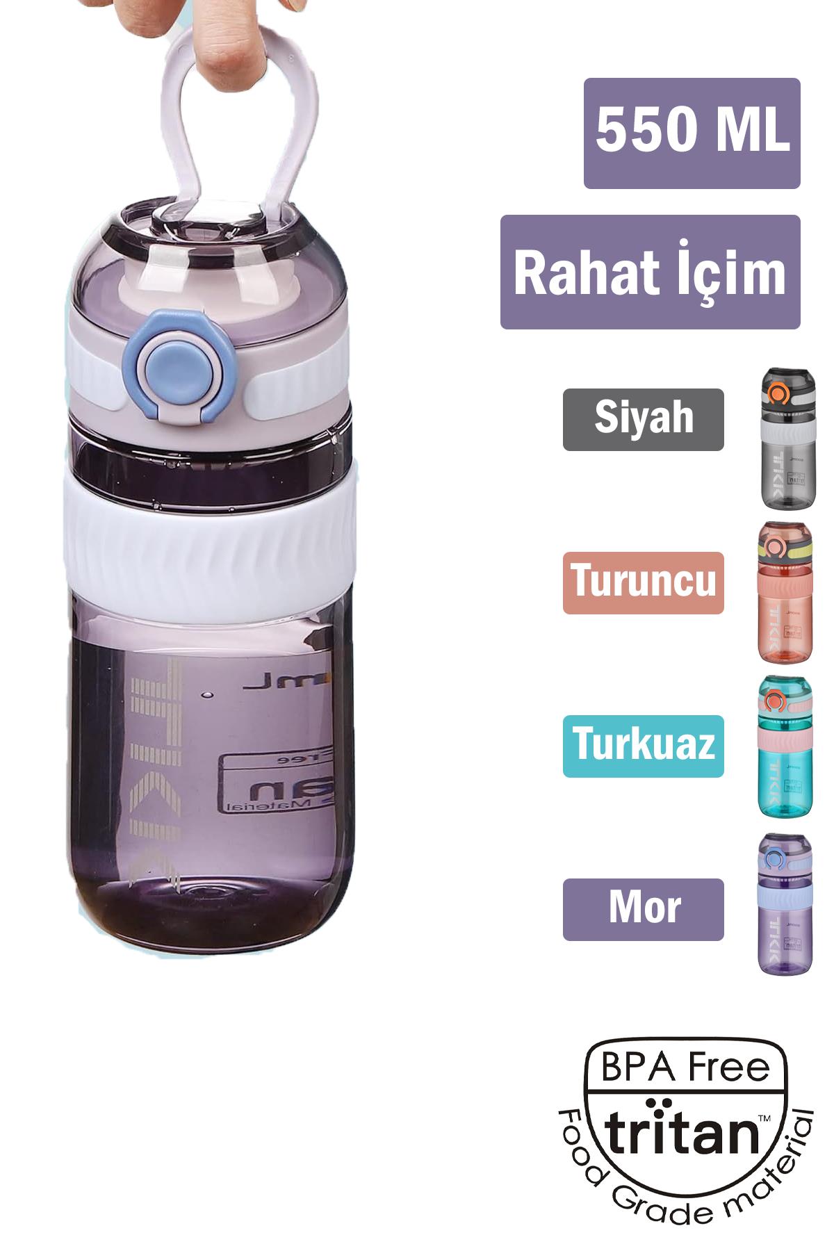 TKK 550 ML Rahat İçim (U Ağızlı) Bpa İçermeyen Taşıma Kulplu Tritan Su Matarası FFTKK1016-550ML