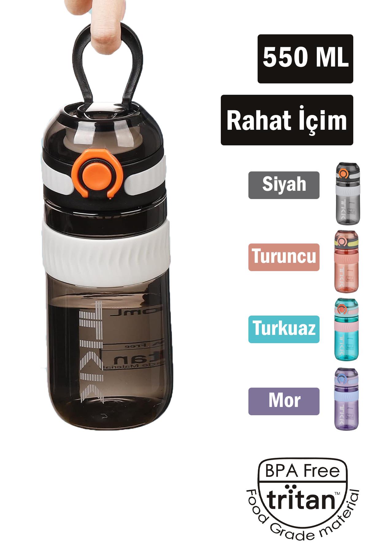 TKK 550 ML Rahat İçim (U Ağızlı) Bpa İçermeyen Taşıma Kulplu Tritan Su Matarası FFTKK1016-550ML