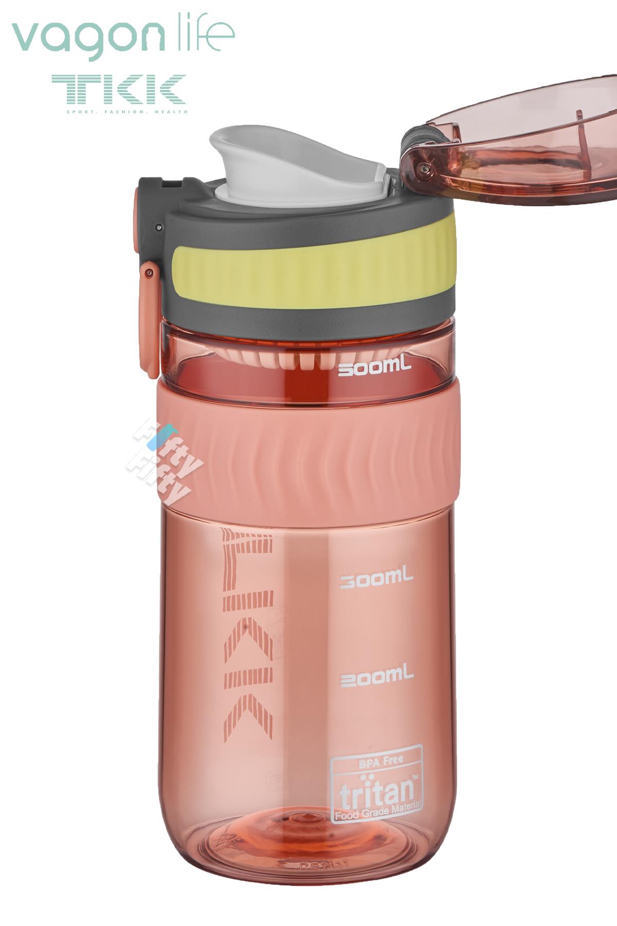 TKK 550 ML Rahat İçim (U Ağızlı) Bpa İçermeyen Taşıma Kulplu Tritan Su Matarası FFTKK1016-550ML