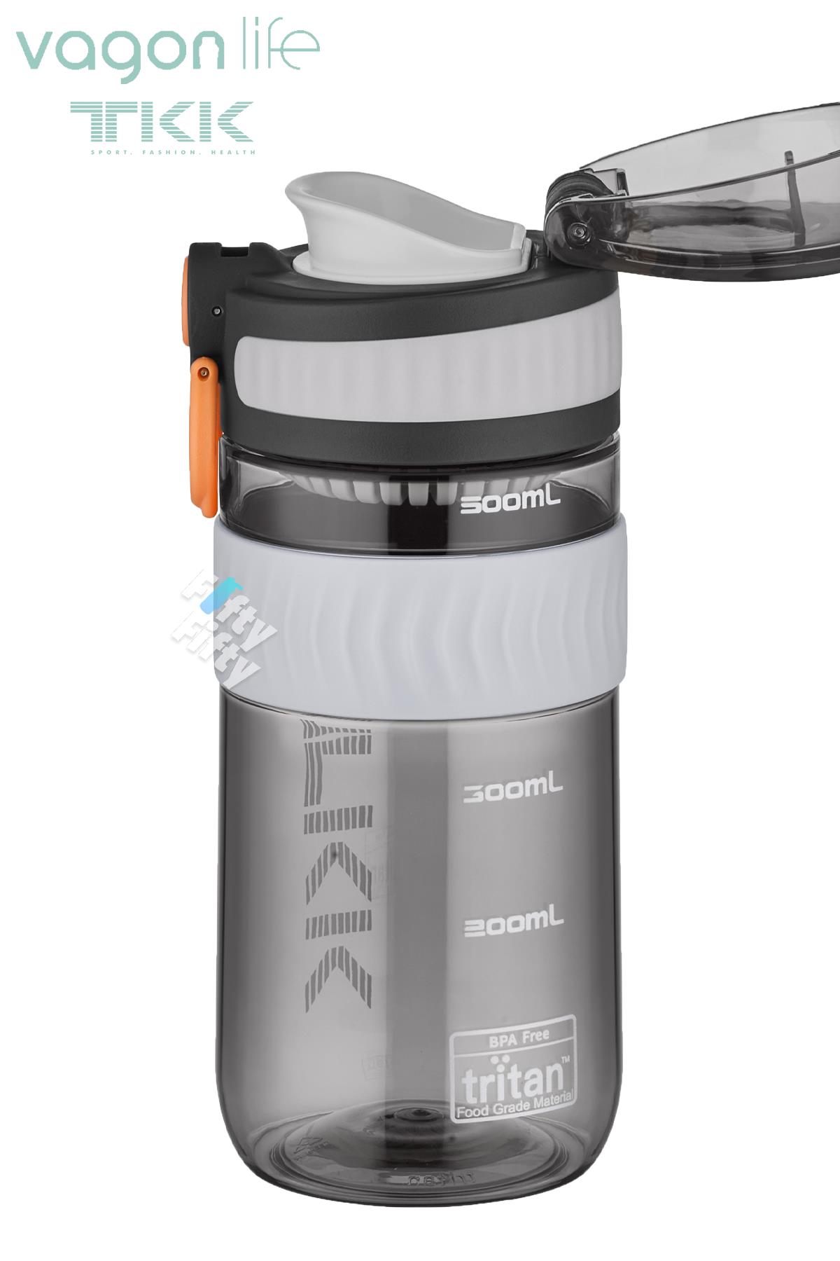 TKK 550 ML Rahat İçim (U Ağızlı) Bpa İçermeyen Taşıma Kulplu Tritan Su Matarası FFTKK1016-550ML