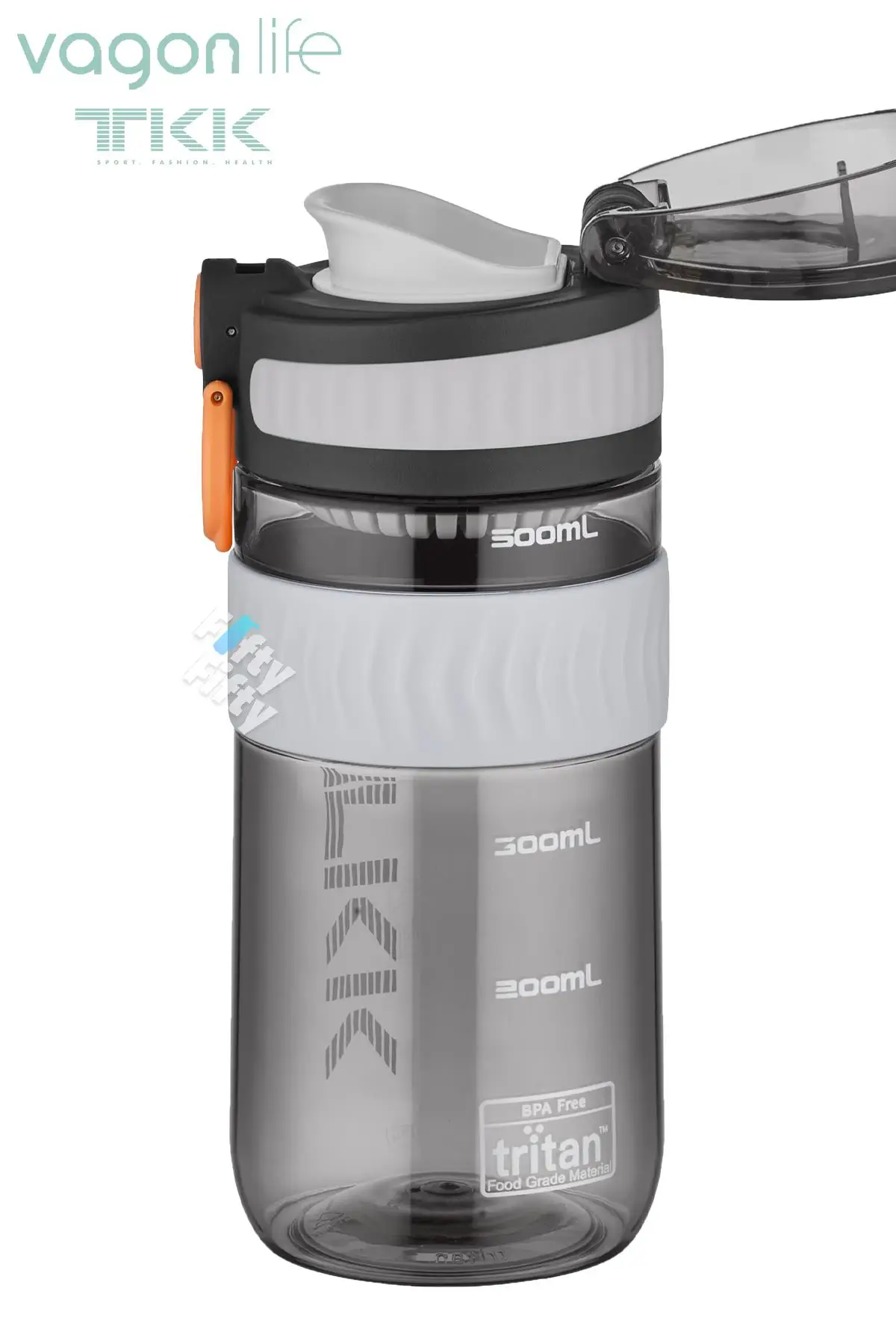 TKK 550 ML Rahat İçim (U Ağızlı) Bpa İçermeyen Taşıma Kulplu Tritan Su Matarası FFTKK1016-550ML