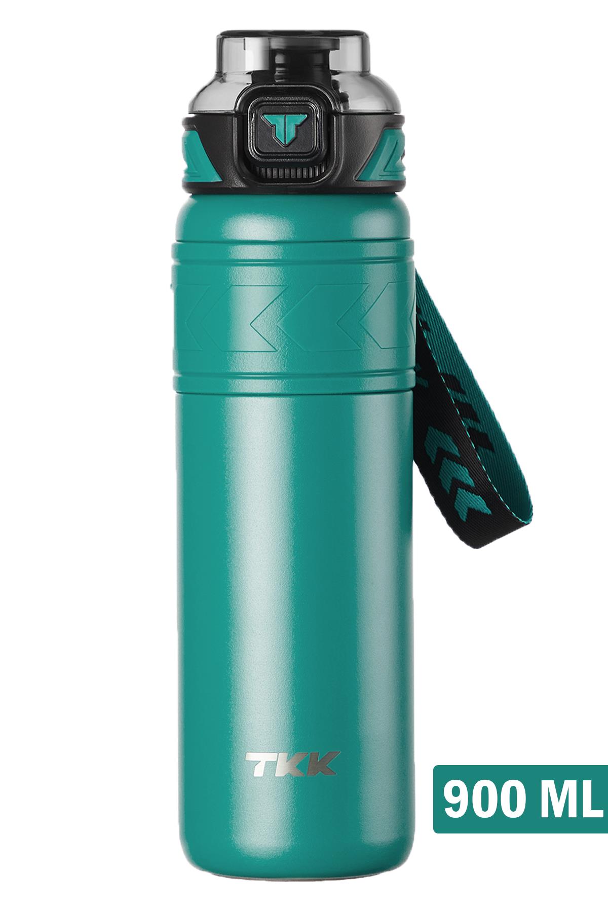 TKK 900 ML Çelik Termos Çift Kullanım Pipetli/Rahat İçim -12/24 Sıcak-Soğuk- Yalıtım -TKK2025900ML - Yeşil