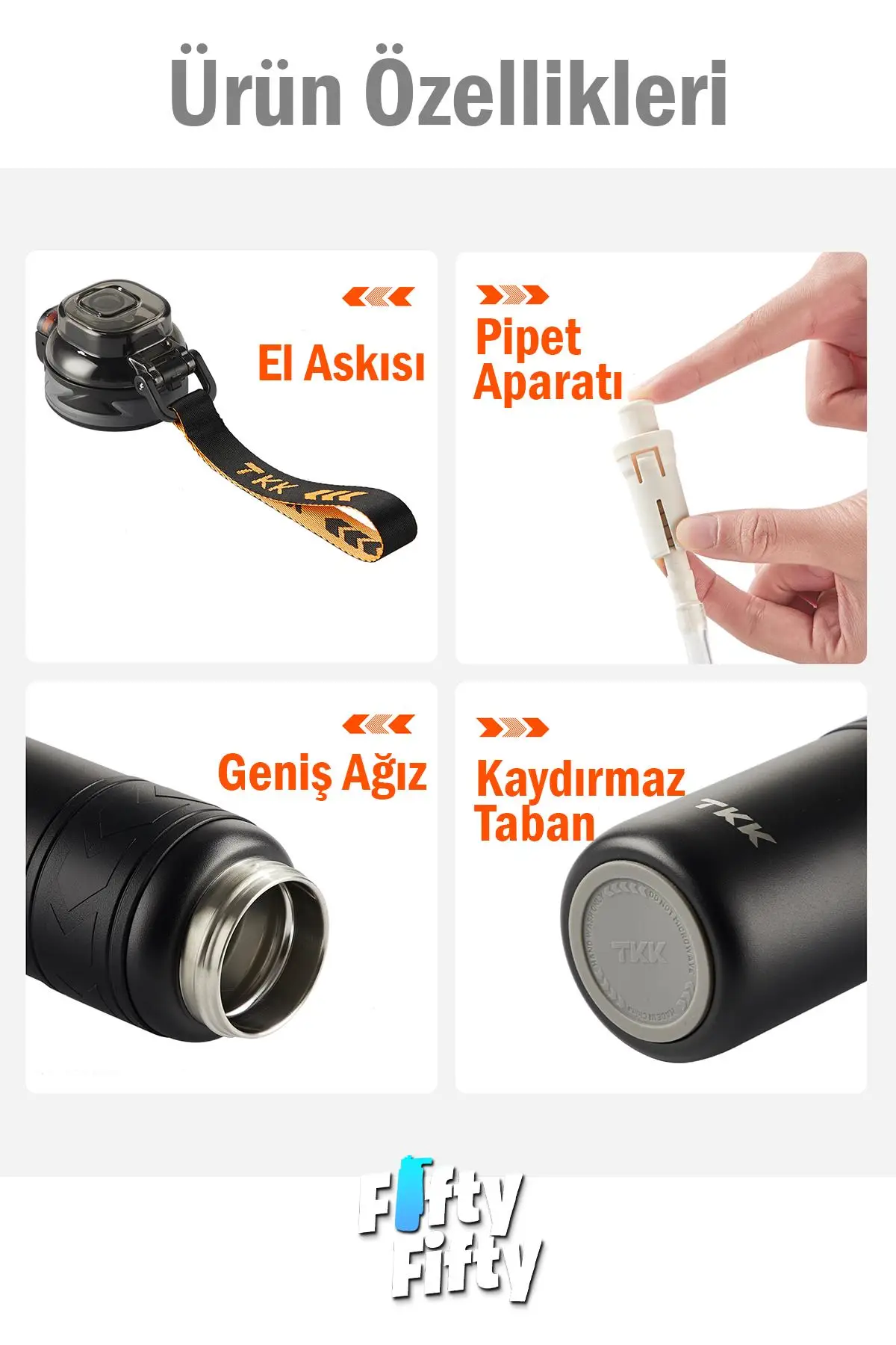 TKK 900 ML Çelik Termos Çift Kullanım Pipetli/Rahat İçim -12/24 Sıcak-Soğuk- Yalıtım -TKK2025900ML