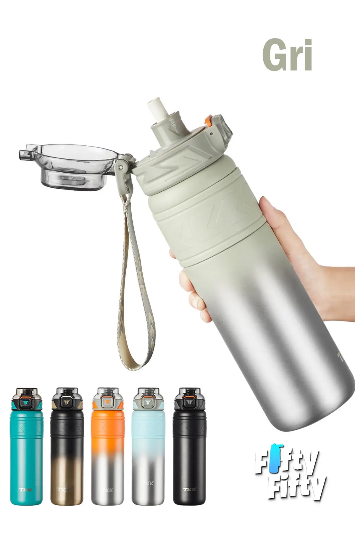 TKK 900 ML Çelik Termos Çift Kullanım Pipetli/Rahat İçim -12/24 Sıcak-Soğuk- Yalıtım -TKK2025900ML