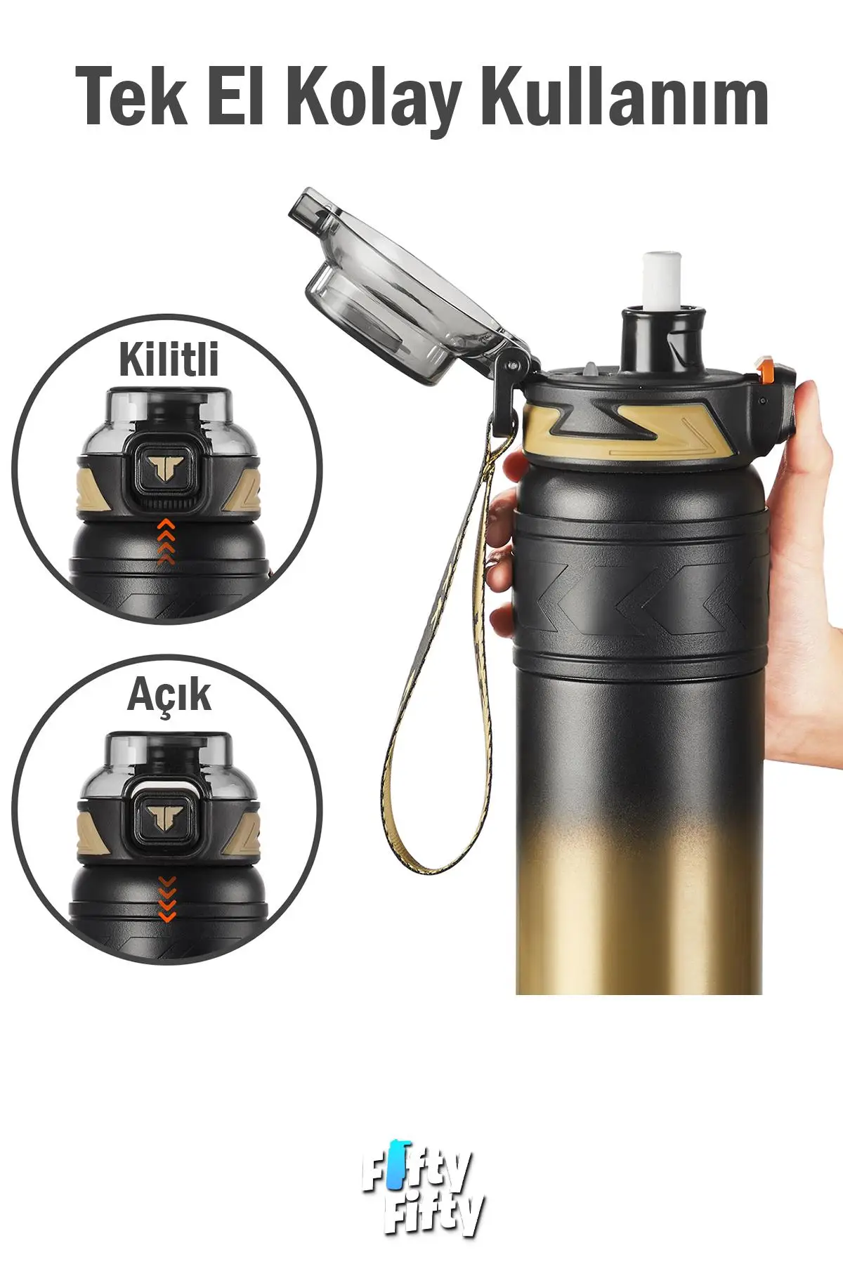 TKK 900 ML Çelik Termos Çift Kullanım Pipetli/Rahat İçim -12/24 Sıcak-Soğuk- Yalıtım -TKK2025900ML